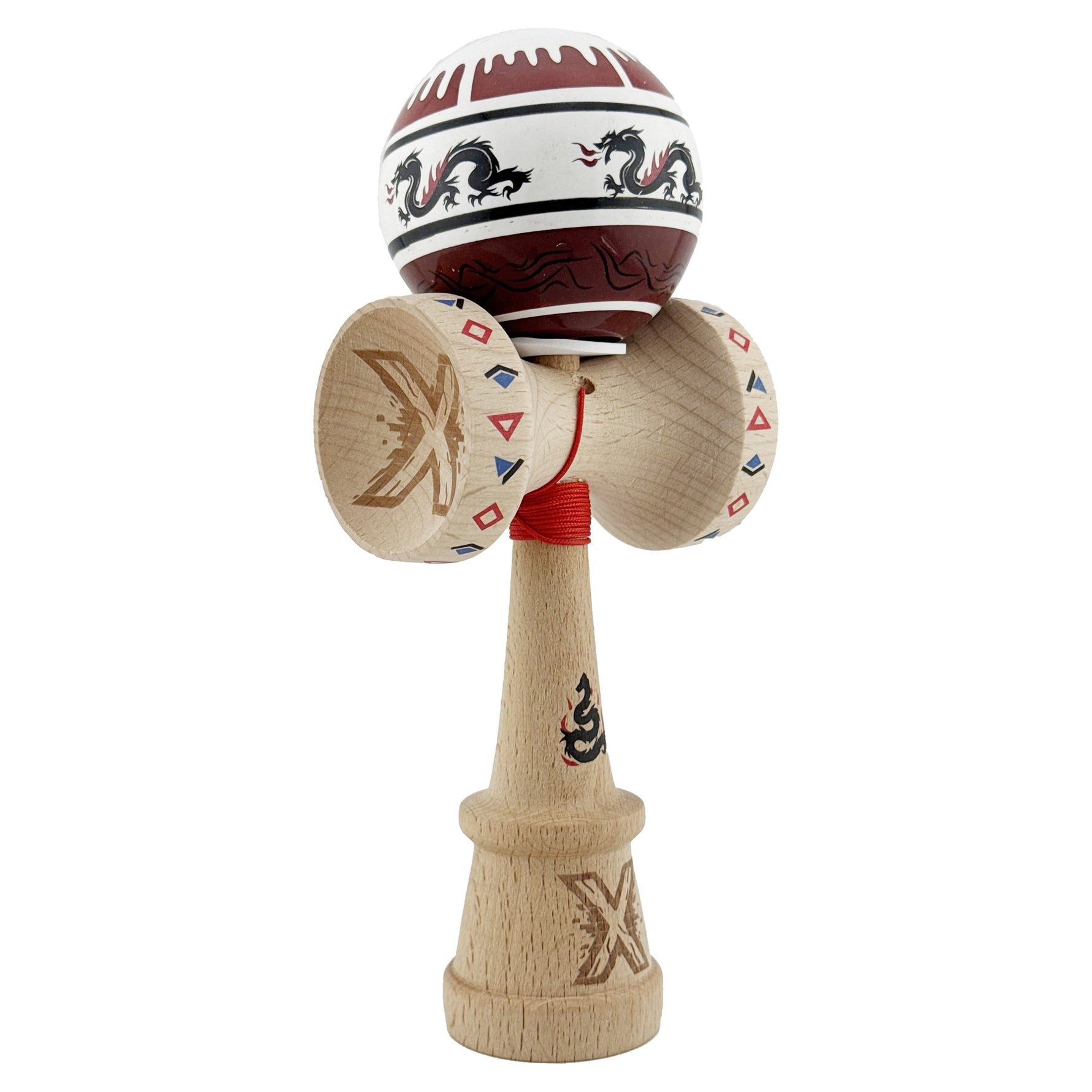 Kendama X Originala, Profesionala, Flippy, DRAGON Series, Super Sticky cu Cupe Mari King Size V3, Rulment Metalic si