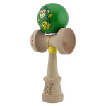 Kendama X Originala, Profesionala, Flippy, Green Monkey, Super Sticky cu Cupe Mari King Size V3, Rulment Metalic si