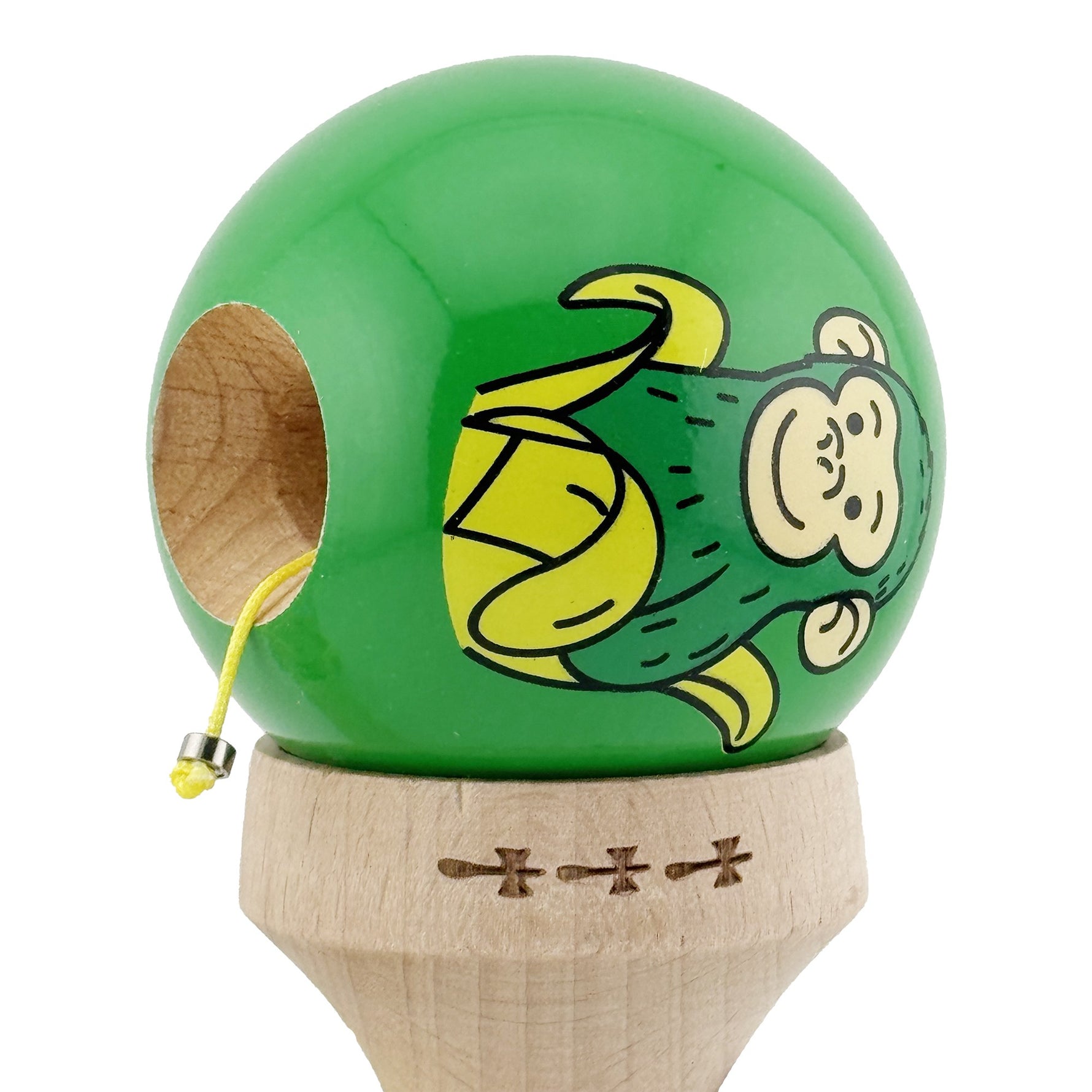 Kendama X Originala, Profesionala, Flippy, Green Monkey, Super Sticky cu Cupe Mari King Size V3, Rulment Metalic si