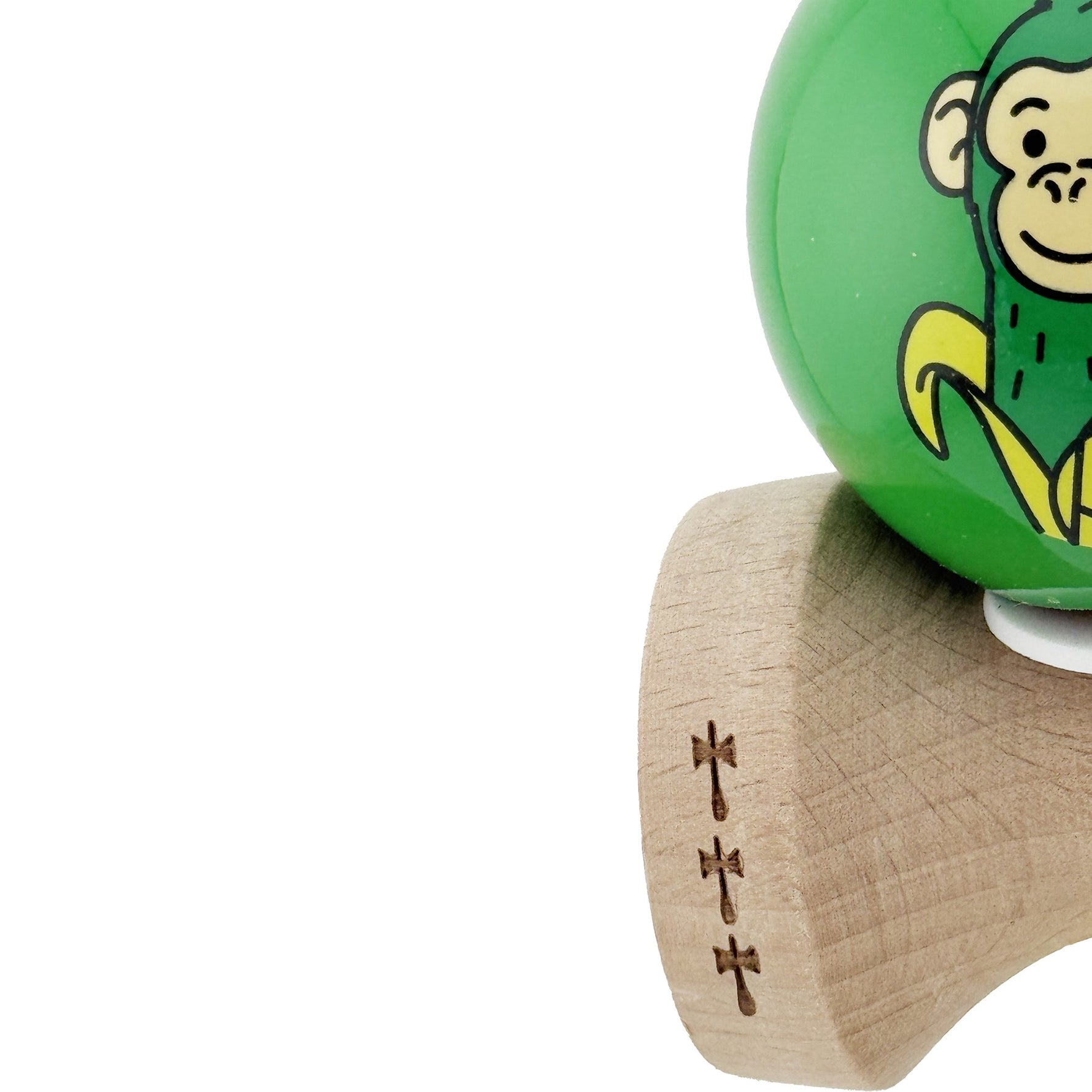 Kendama X Originala, Profesionala, Flippy, Green Monkey, Super Sticky cu Cupe Mari King Size V3, Rulment Metalic si
