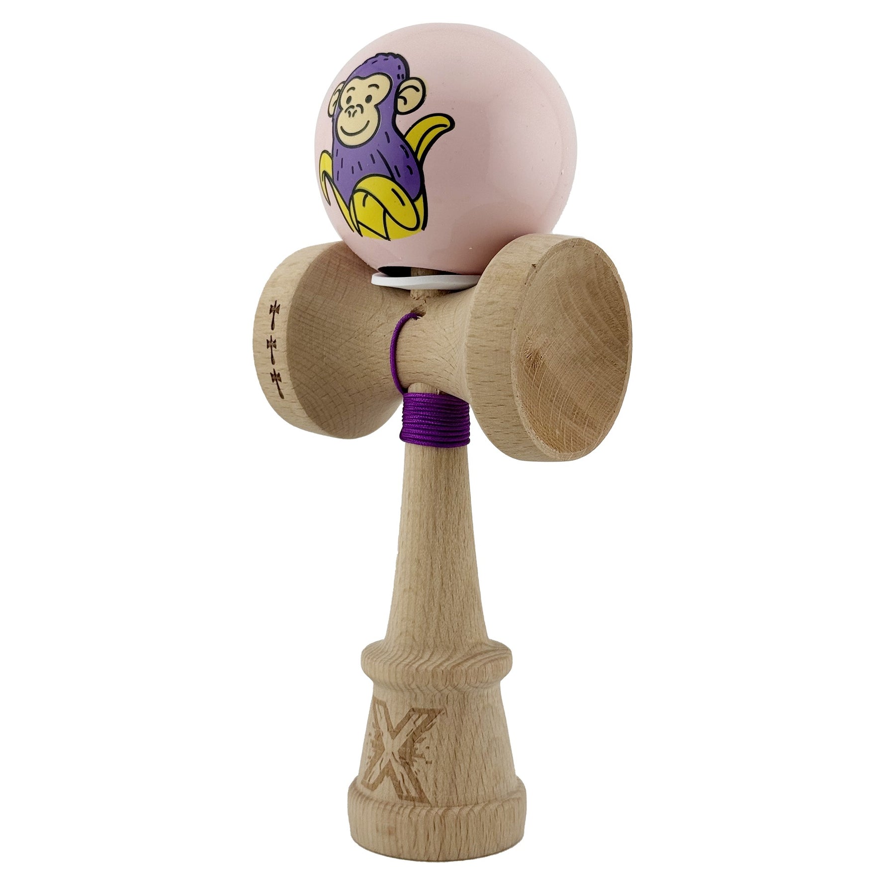 Kendama X Originala, Profesionala, Flippy, Violet Monkey, Super Sticky cu Cupe Mari King Size V3, Rulment Metalic si