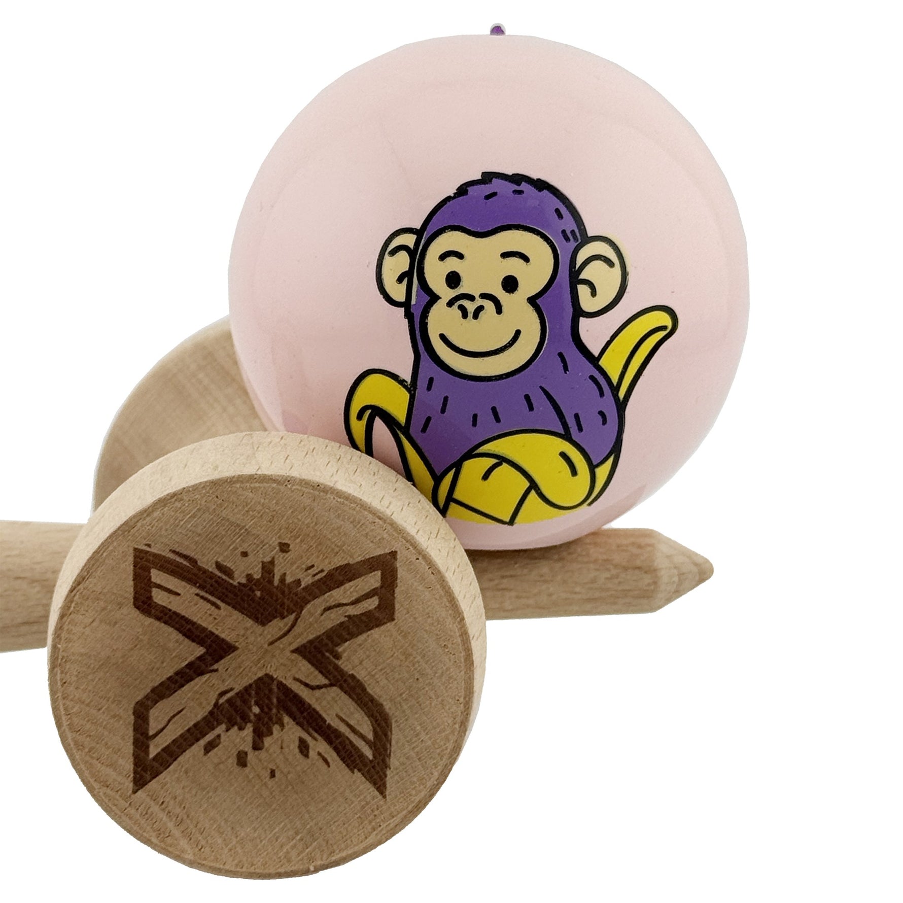 Kendama X Originala, Profesionala, Flippy, Violet Monkey, Super Sticky cu Cupe Mari King Size V3, Rulment Metalic si