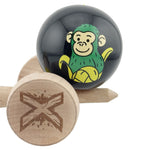 Kendama X Originala, Profesionala, Flippy, Green Monkey, Super Sticky cu Cupe Mari King Size V3, Rulment Metalic si