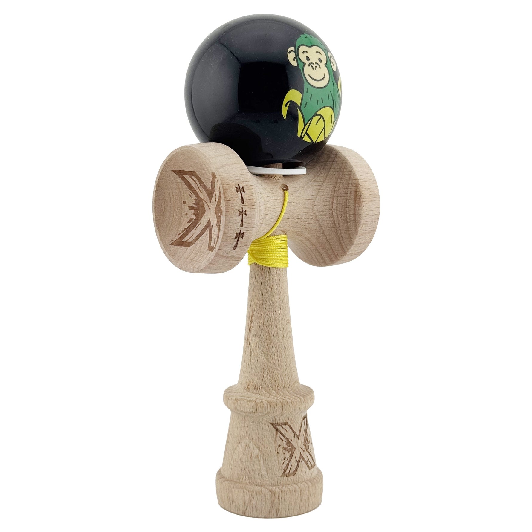 Kendama X Originala, Profesionala, Flippy, Green Monkey, Super Sticky cu Cupe Mari King Size V3, Rulment Metalic si