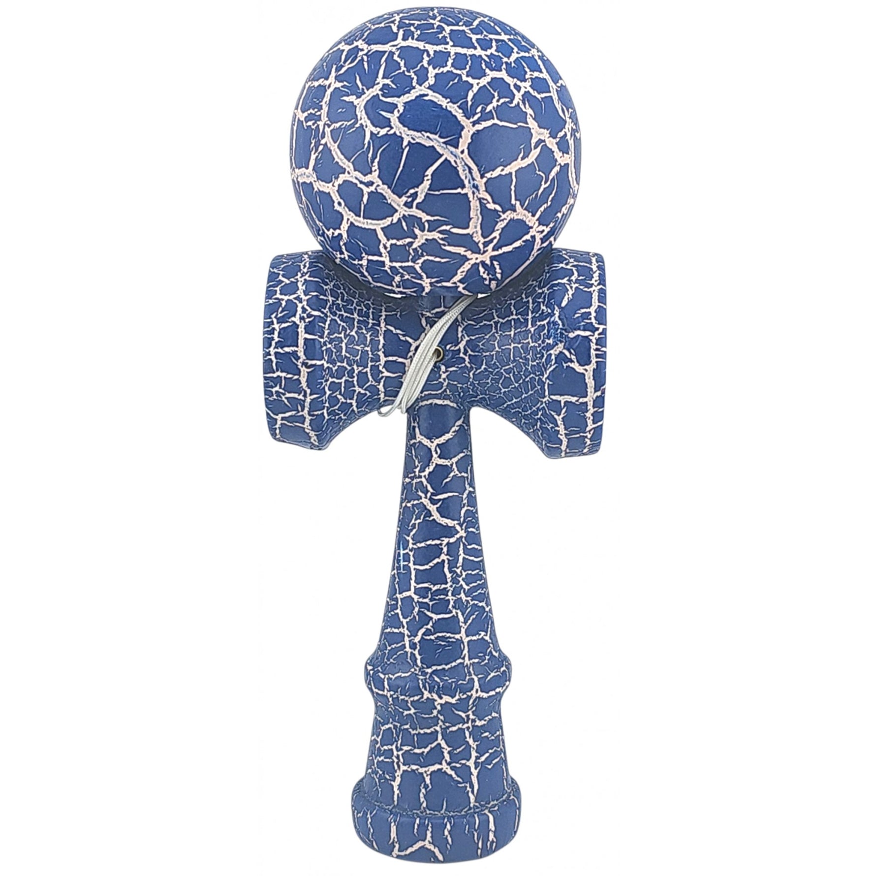 Kendama X Originala, Profesionala, Flippy, Kendama Cracked, din Lemn – 18 cm, Albastru/alb