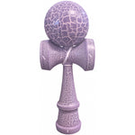 Kendama X Originala, Profesionala, Flippy, Kendama Cracked, din Lemn – 18 cm, Lila/Alb