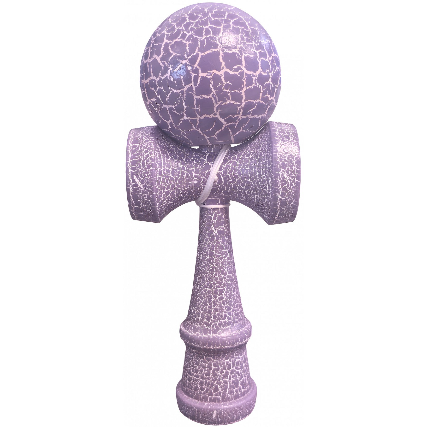 Kendama X Originala, Profesionala, Flippy, Kendama Cracked, din Lemn – 18 cm, Lila/Alb
