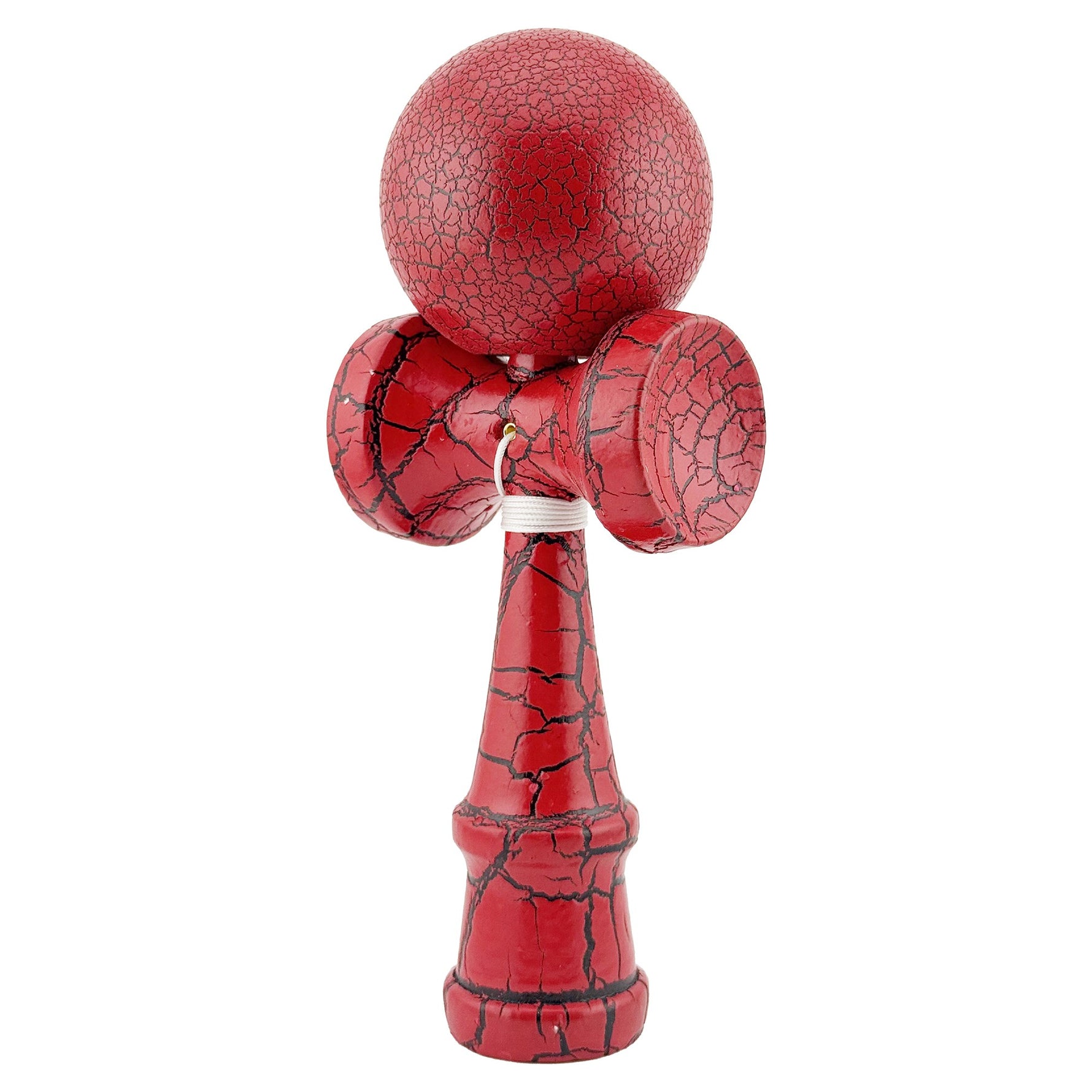 Kendama X Originala, Profesionala, Flippy, Kendama Cracked, din Lemn, 18 cm, Rosu/Negru