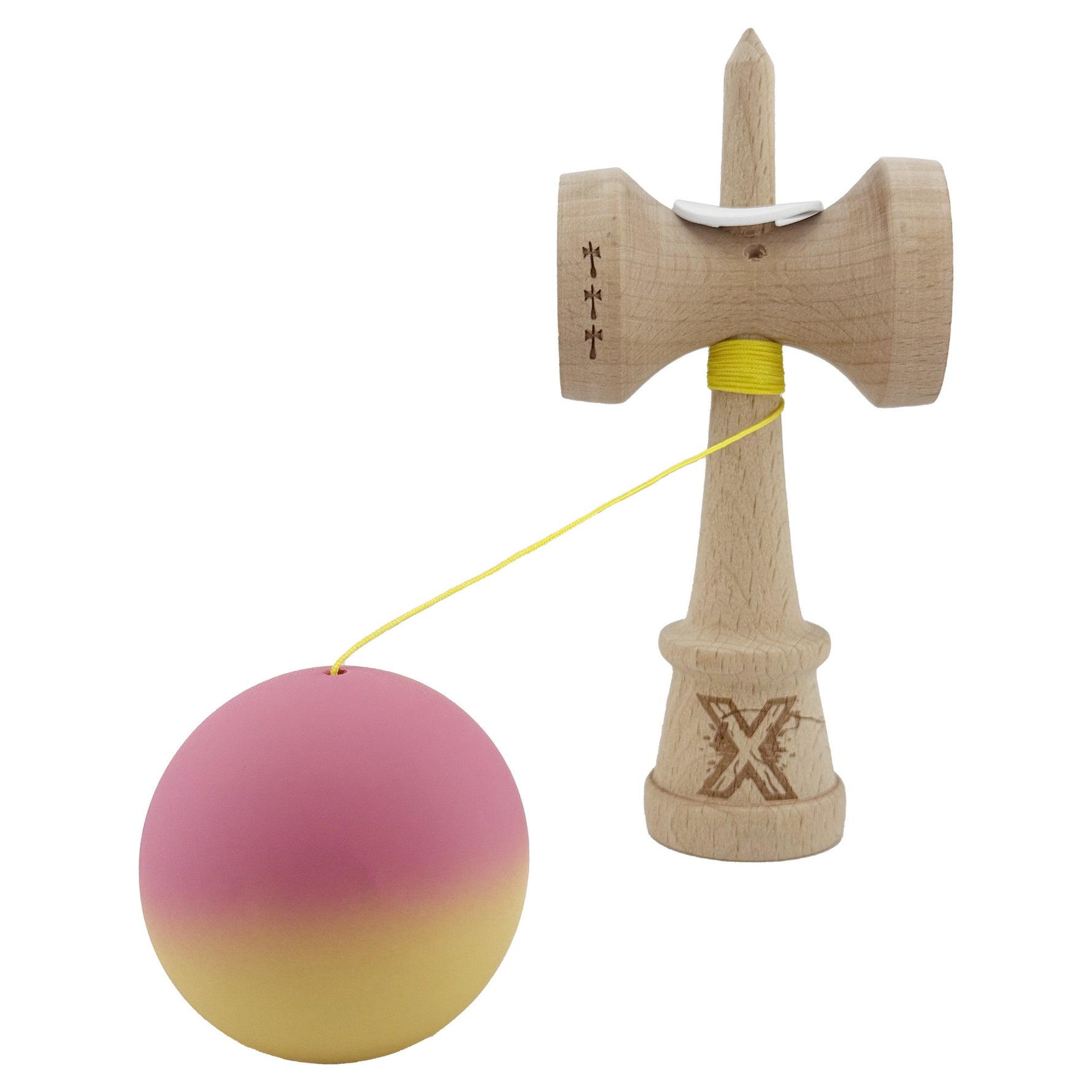 Kendama X Originala, Profesionala, Flippy, Rubber Grip, Cupe Mari KING SIZE V3, Gaura in Baza, Rulment Metalic, din