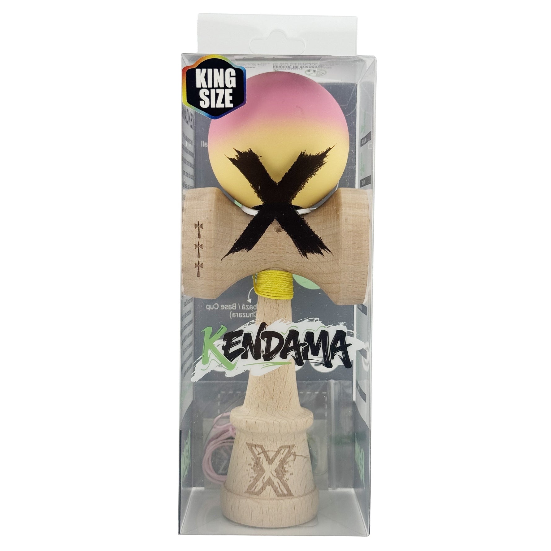 Kendama X Originala, Profesionala, Flippy, Rubber Grip, Cupe Mari KING SIZE V3, Gaura in Baza, Rulment Metalic, din