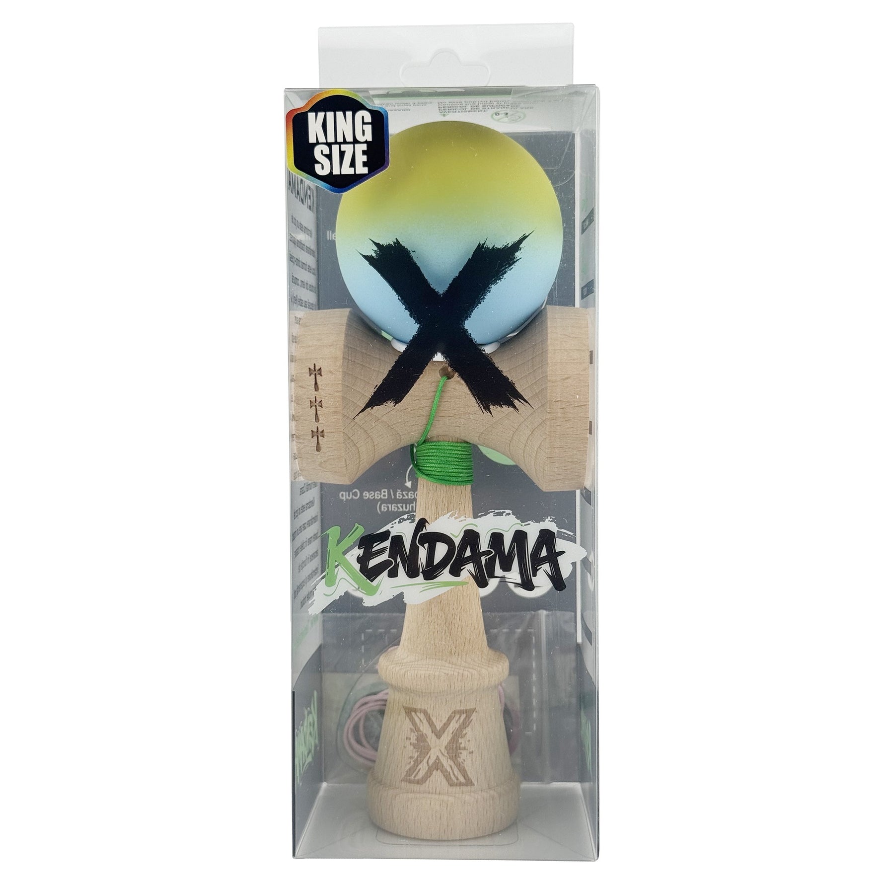 Kendama X Originala, Profesionala, Flippy, Rubber Grip, Cupe Mari KING SIZE V3, Gaura in Baza, Rulment Metalic, din