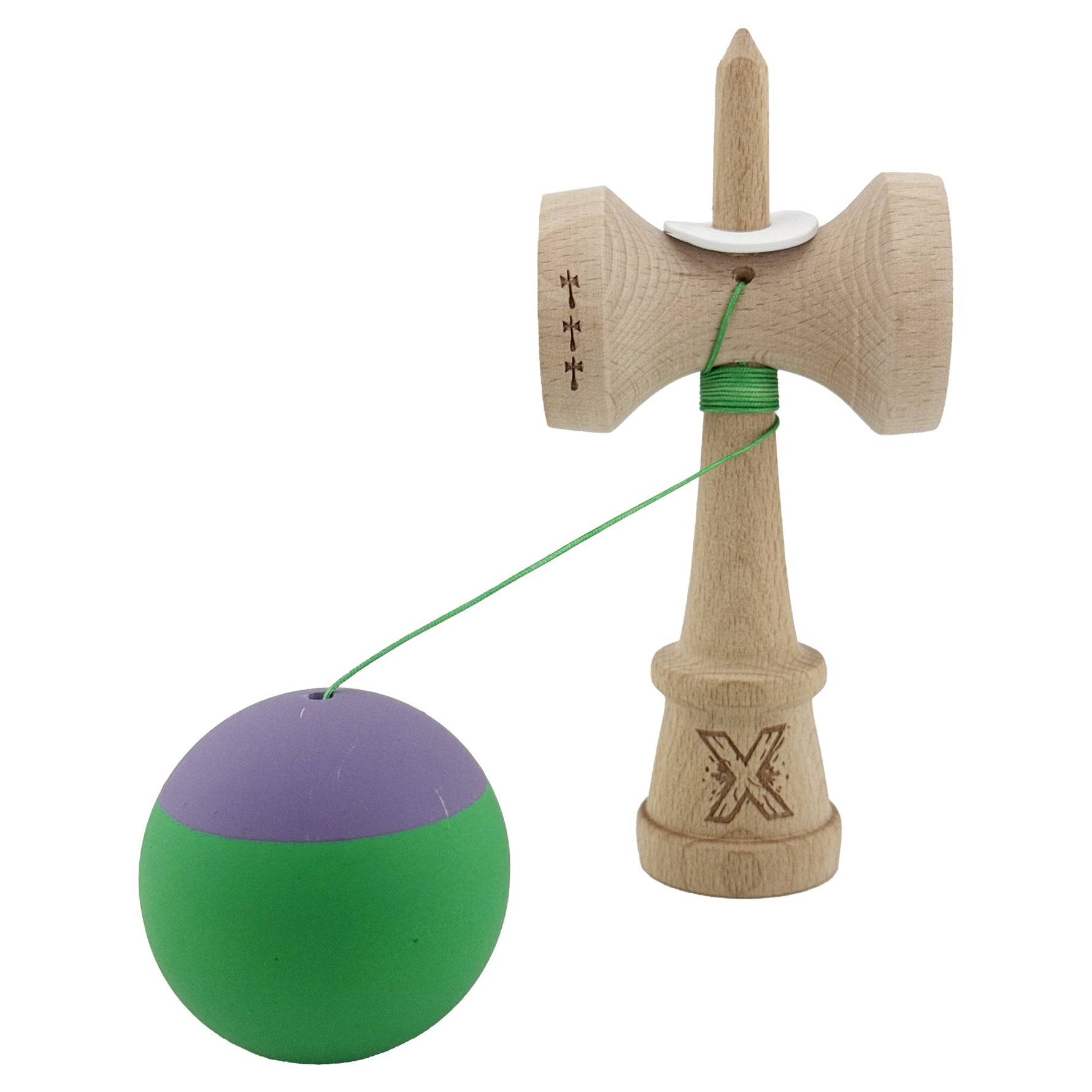 Kendama X Originala, Profesionala, Flippy, Rubber Grip, Cupe Mari KING SIZE V3, Gaura in Baza, Rulment Metalic, din