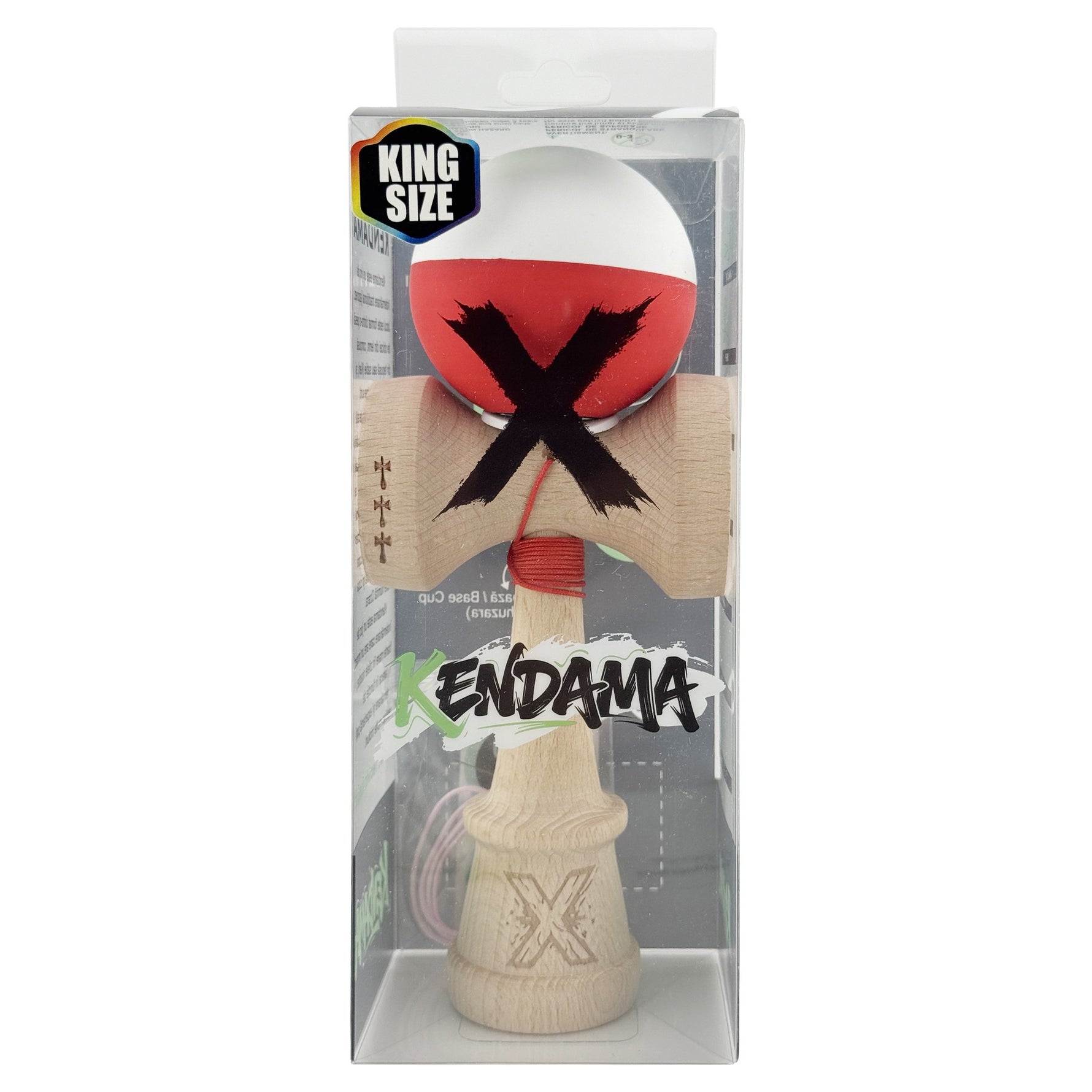 Kendama X Originala, Profesionala, Flippy, Rubber Grip, Cupe Mari KING SIZE V3, Gaura in Baza, Rulment Metalic, din