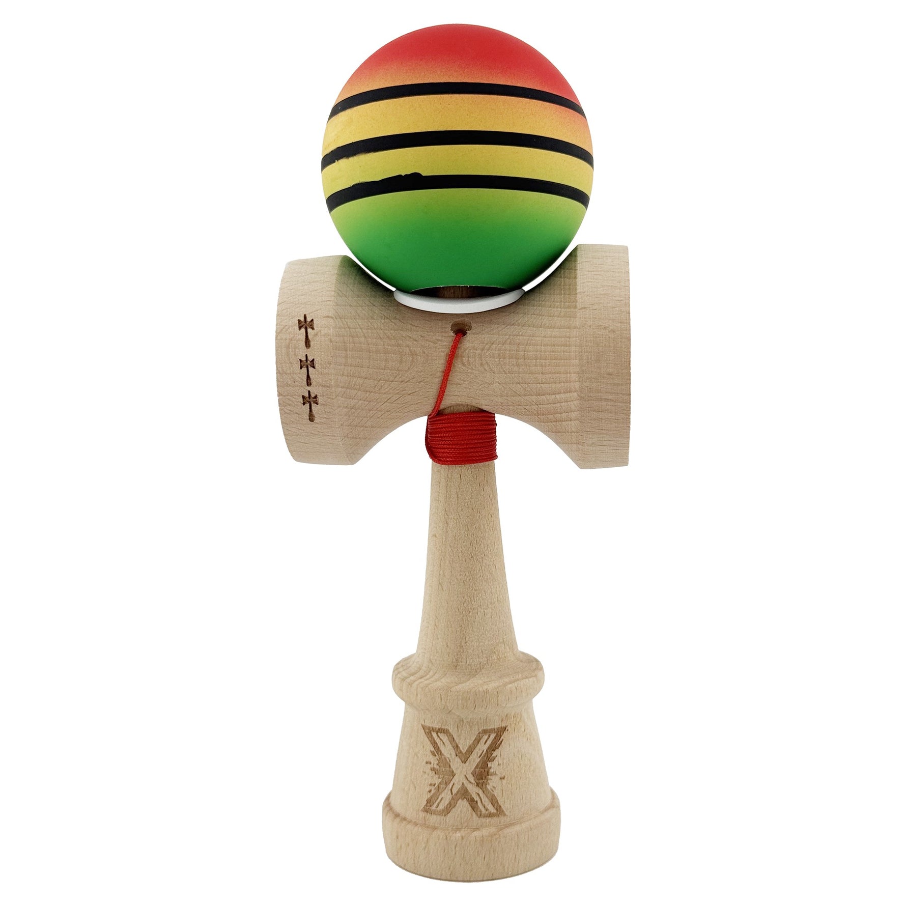 Kendama X Originala, Profesionala, Flippy, Rubber Grip, Cupe Mari KING SIZE V3, Gaura in Baza, Rulment Metalic, din
