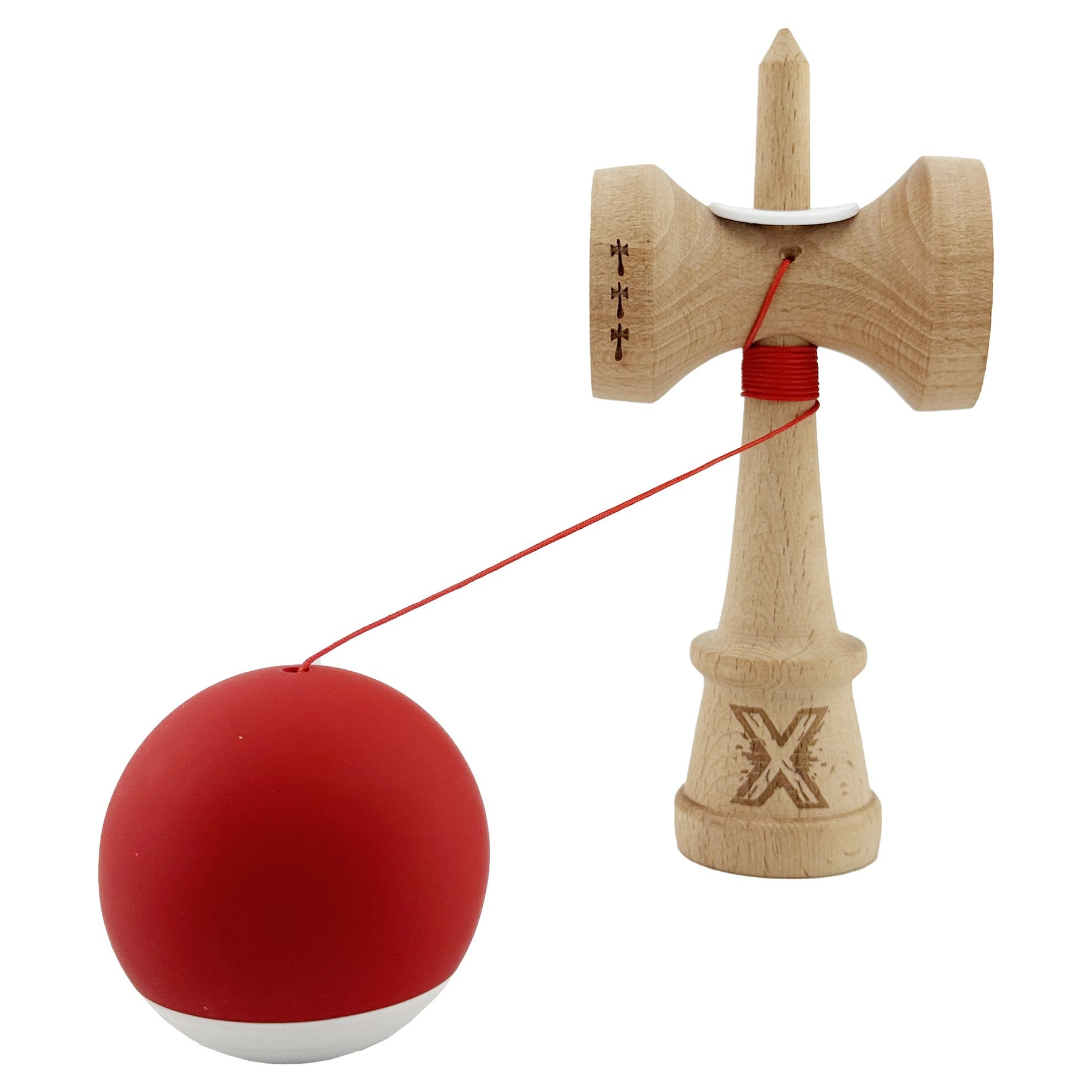 Kendama X Originala, Profesionala, Flippy, Rubber Grip, Cupe Mari KING SIZE V3, Gaura in Baza, Rulment Metalic, din