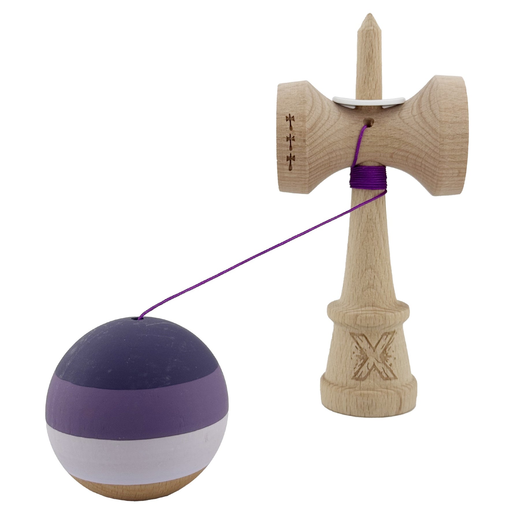 Kendama X Originala, Profesionala, Flippy, Rubber Grip, Cupe Mari KING SIZE V3, Gaura in Baza, Rulment Metalic, din
