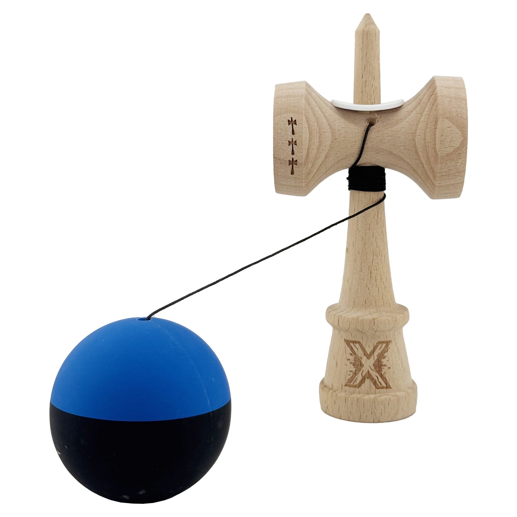 Kendama X Originala, Profesionala, Flippy, Rubber Grip, Cupe Mari KING SIZE V3, Gaura in Baza, Rulment Metalic, din