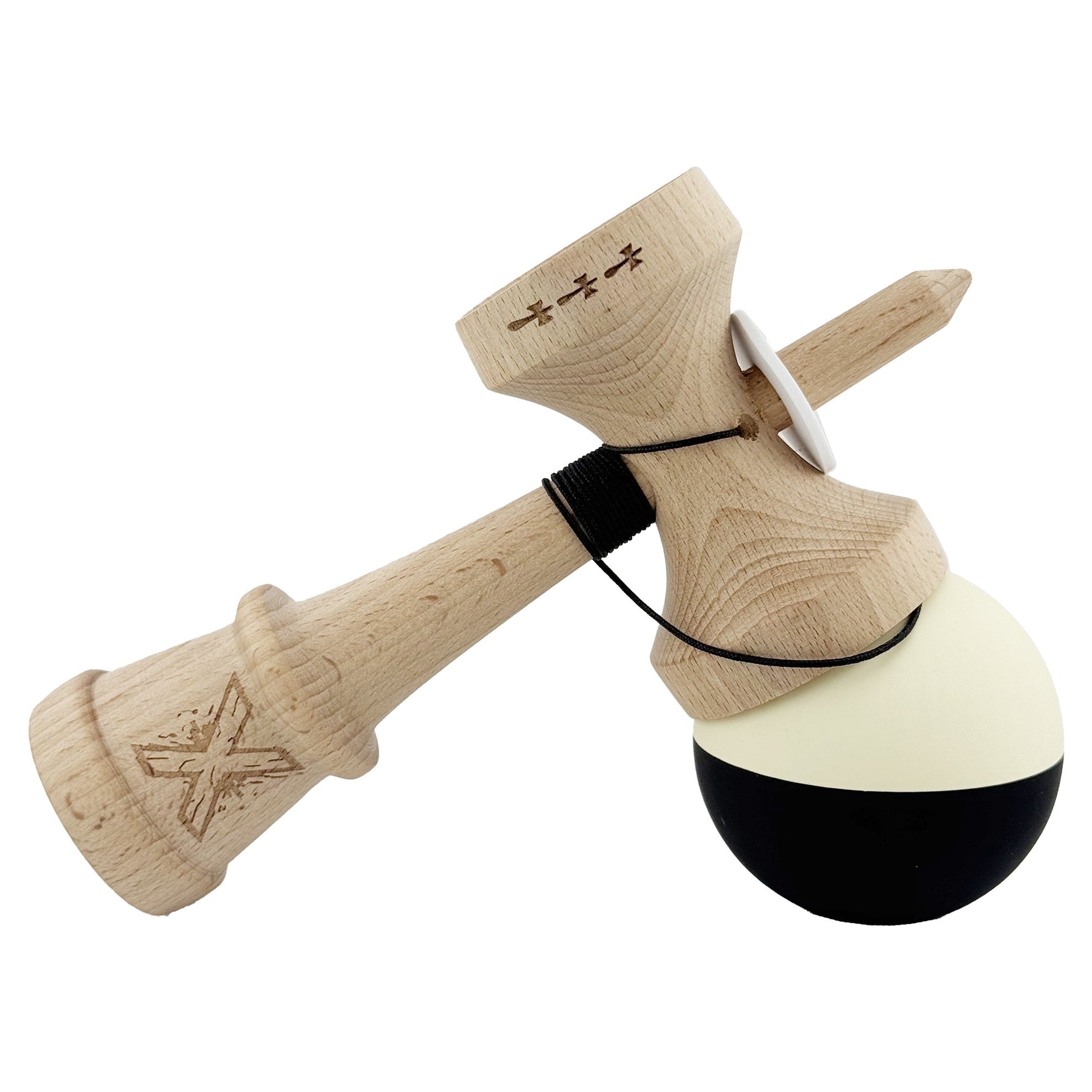 Kendama X Originala, Profesionala, Flippy, Rubber Grip, Cupe Mari KING SIZE V3, Gaura in Baza, Rulment Metalic, din