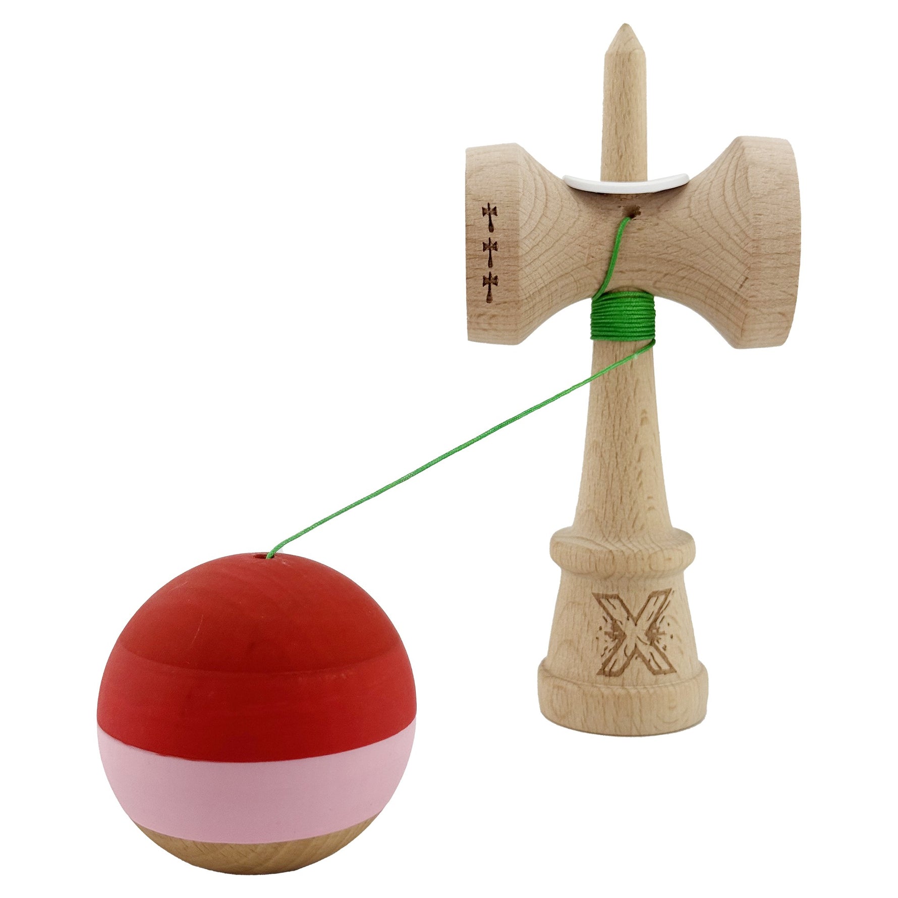 Kendama X Originala, Profesionala, Flippy, Rubber Grip, Cupe Mari KING SIZE V3, Gaura in Baza, Rulment Metalic, din