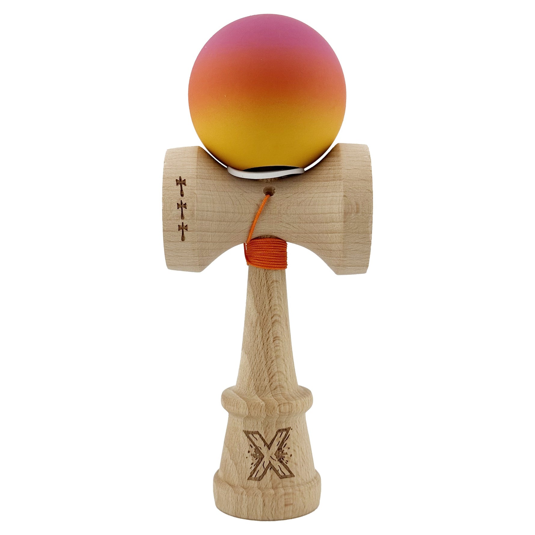 Kendama X Originala, Profesionala, Flippy, Rubber Grip, Cupe Mari KING SIZE V3, Gaura in Baza, Rulment Metalic, din