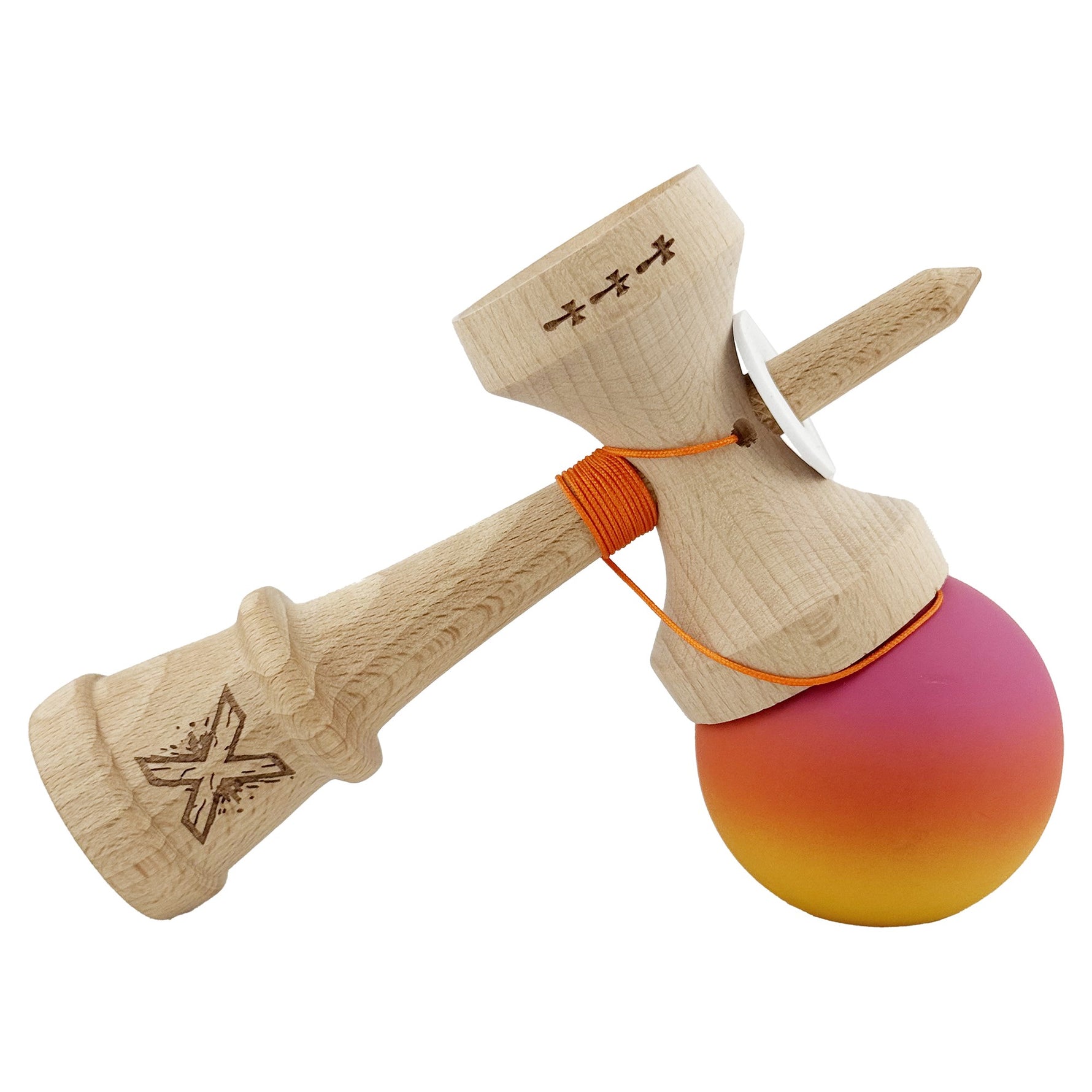 Kendama X Originala, Profesionala, Flippy, Rubber Grip, Cupe Mari KING SIZE V3, Gaura in Baza, Rulment Metalic, din
