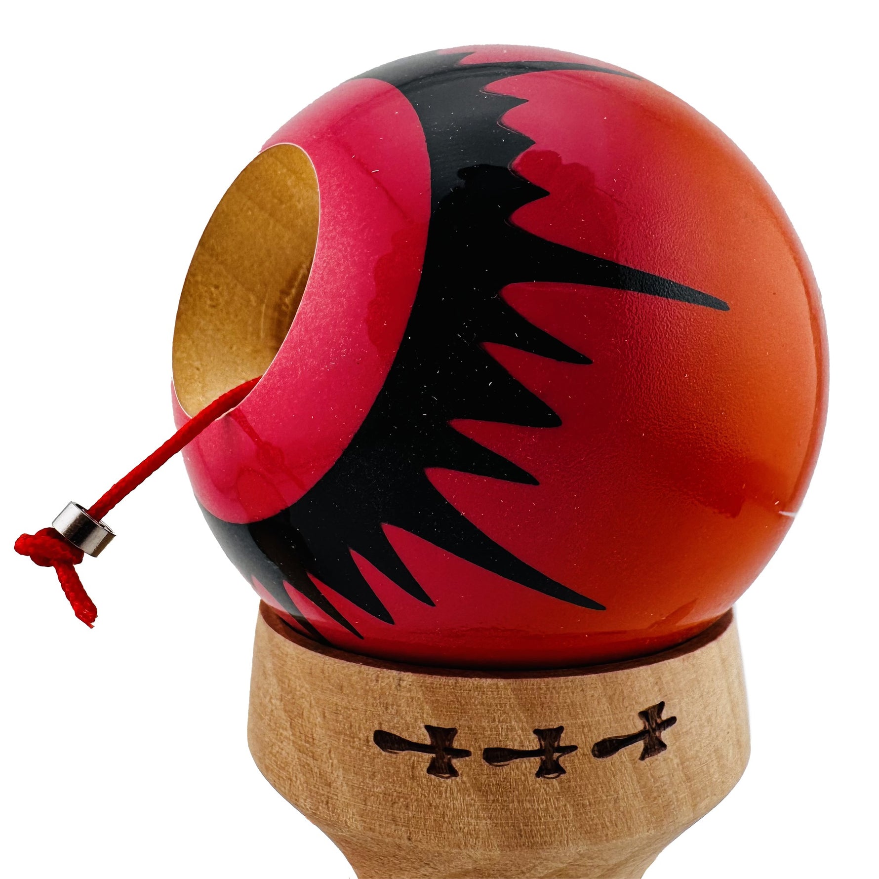 Kendama X Originala, Profesionala, Flippy, SPIDER KING, Super Sticky cu Cupe Mari KING SIZE V3, Gaura in Baza, Rulment