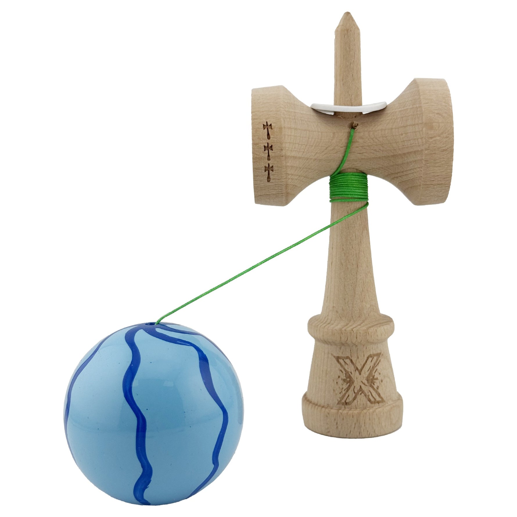 Kendama X Originala, Profesionala, Flippy, Super Sticky cu Cupe Mari KING SIZE V3, Gaura in Baza, Rulment Metalic, din