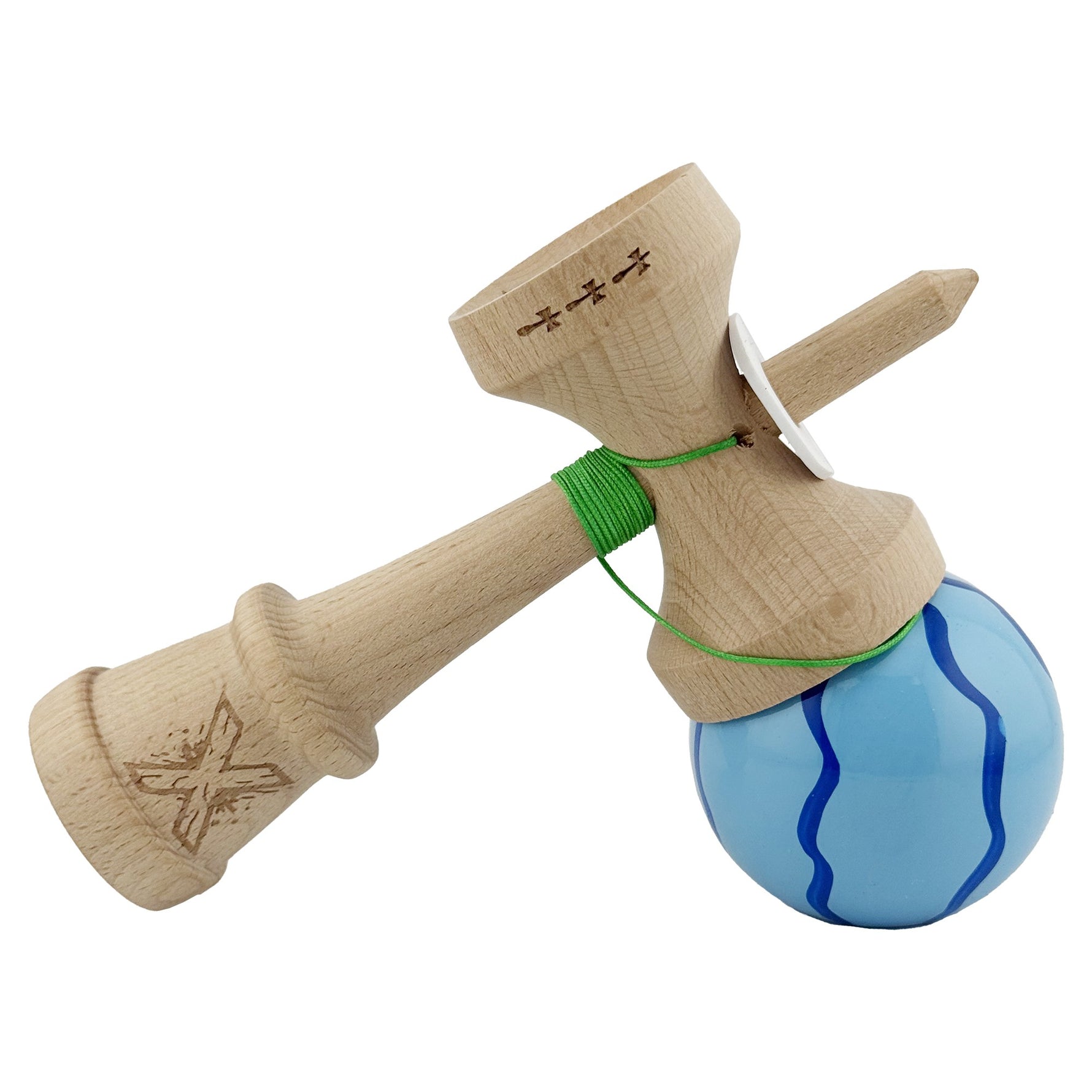 Kendama X Originala, Profesionala, Flippy, Super Sticky cu Cupe Mari KING SIZE V3, Gaura in Baza, Rulment Metalic, din