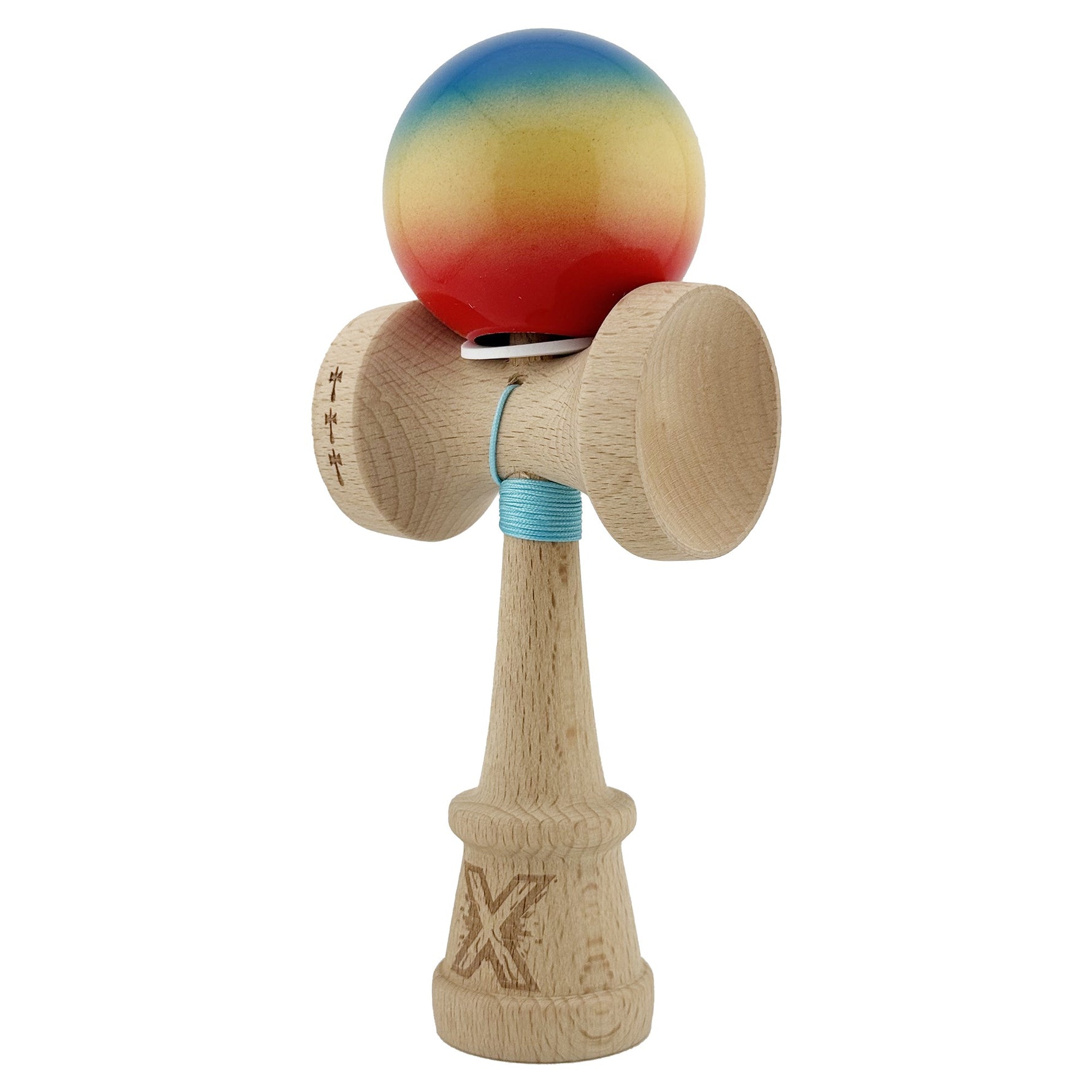 Kendama X Originala, Profesionala, Flippy, Super Sticky cu Cupe Mari KING SIZE V3, Gaura in Baza, Rulment Metalic, din