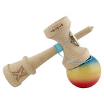 Kendama X Originala, Profesionala, Flippy, Super Sticky cu Cupe Mari KING SIZE V3, Gaura in Baza, Rulment Metalic, din