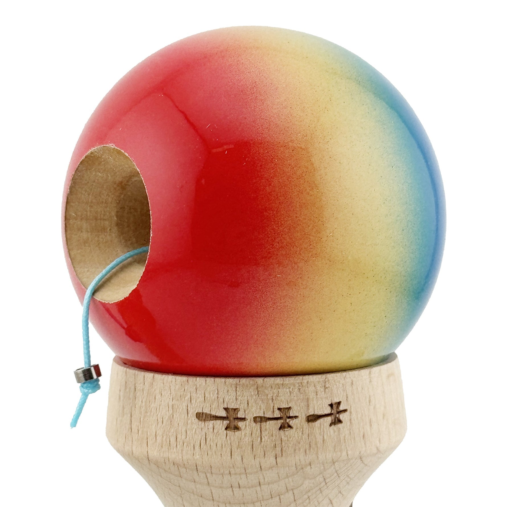 Kendama X Originala, Profesionala, Flippy, Super Sticky cu Cupe Mari KING SIZE V3, Gaura in Baza, Rulment Metalic, din