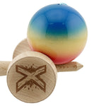 Kendama X Originala, Profesionala, Flippy, Super Sticky cu Cupe Mari KING SIZE V3, Gaura in Baza, Rulment Metalic, din