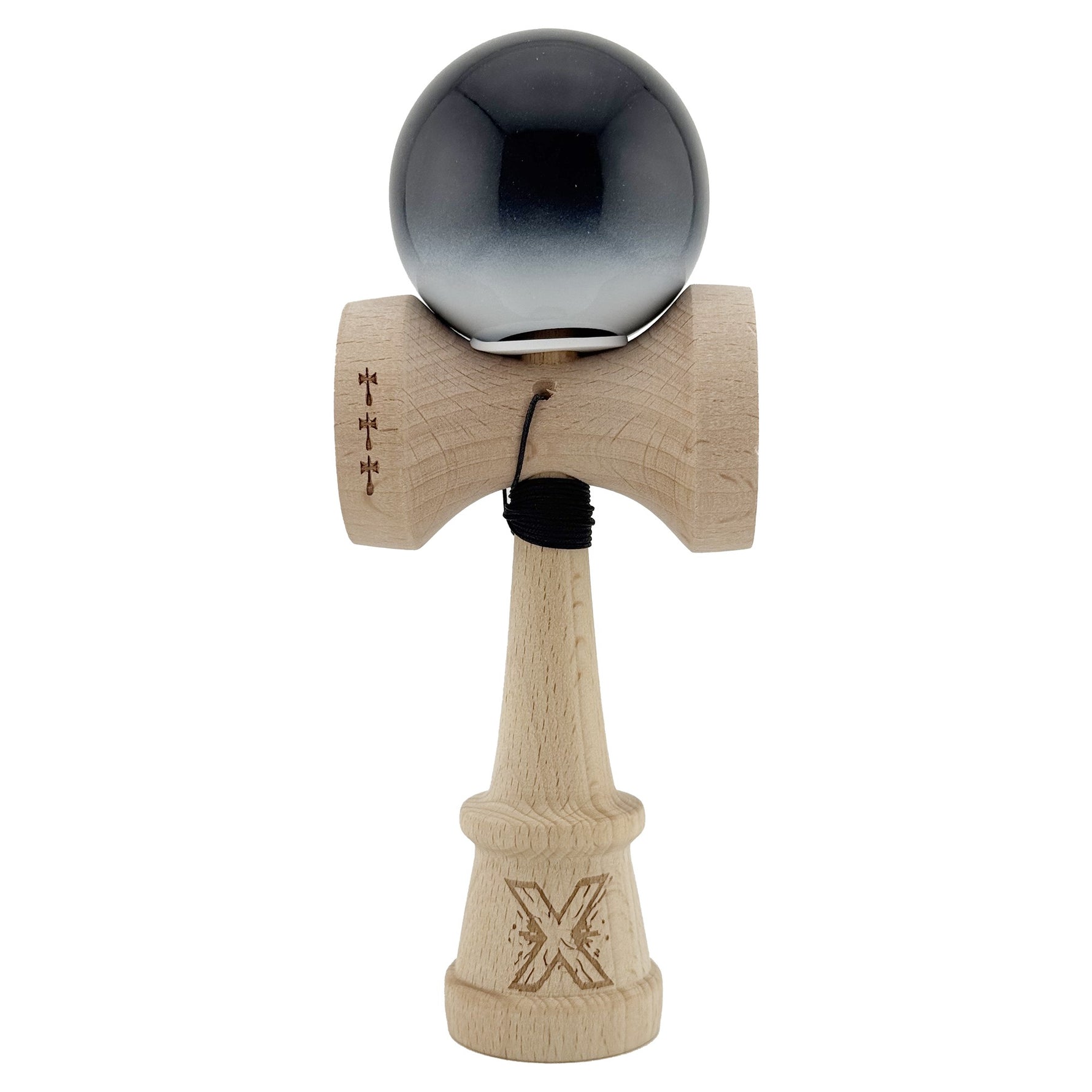 Kendama X Originala, Profesionala, Flippy, Super Sticky cu Cupe Mari KING SIZE V3, Gaura in Baza, Rulment Metalic, din