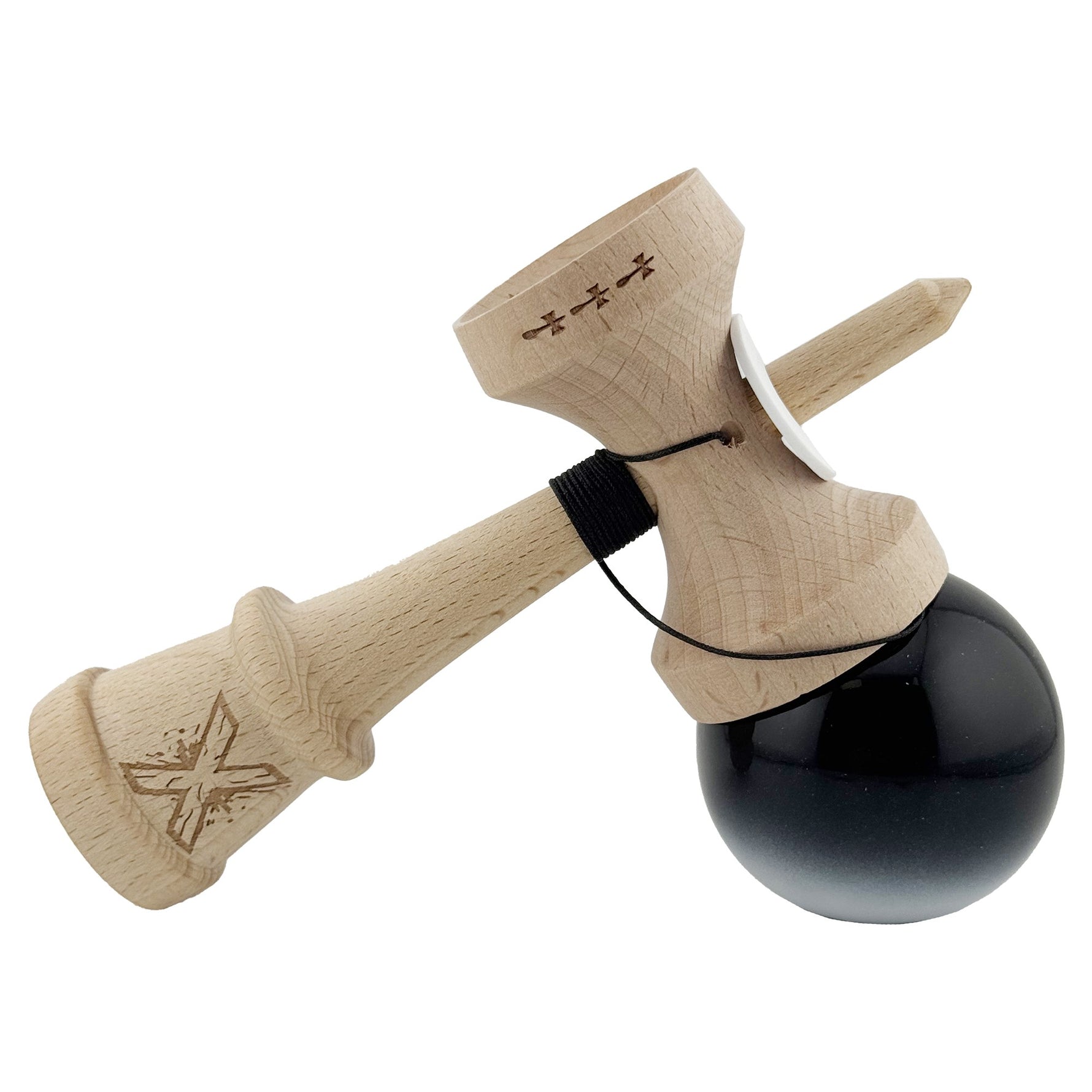 Kendama X Originala, Profesionala, Flippy, Super Sticky cu Cupe Mari KING SIZE V3, Gaura in Baza, Rulment Metalic, din