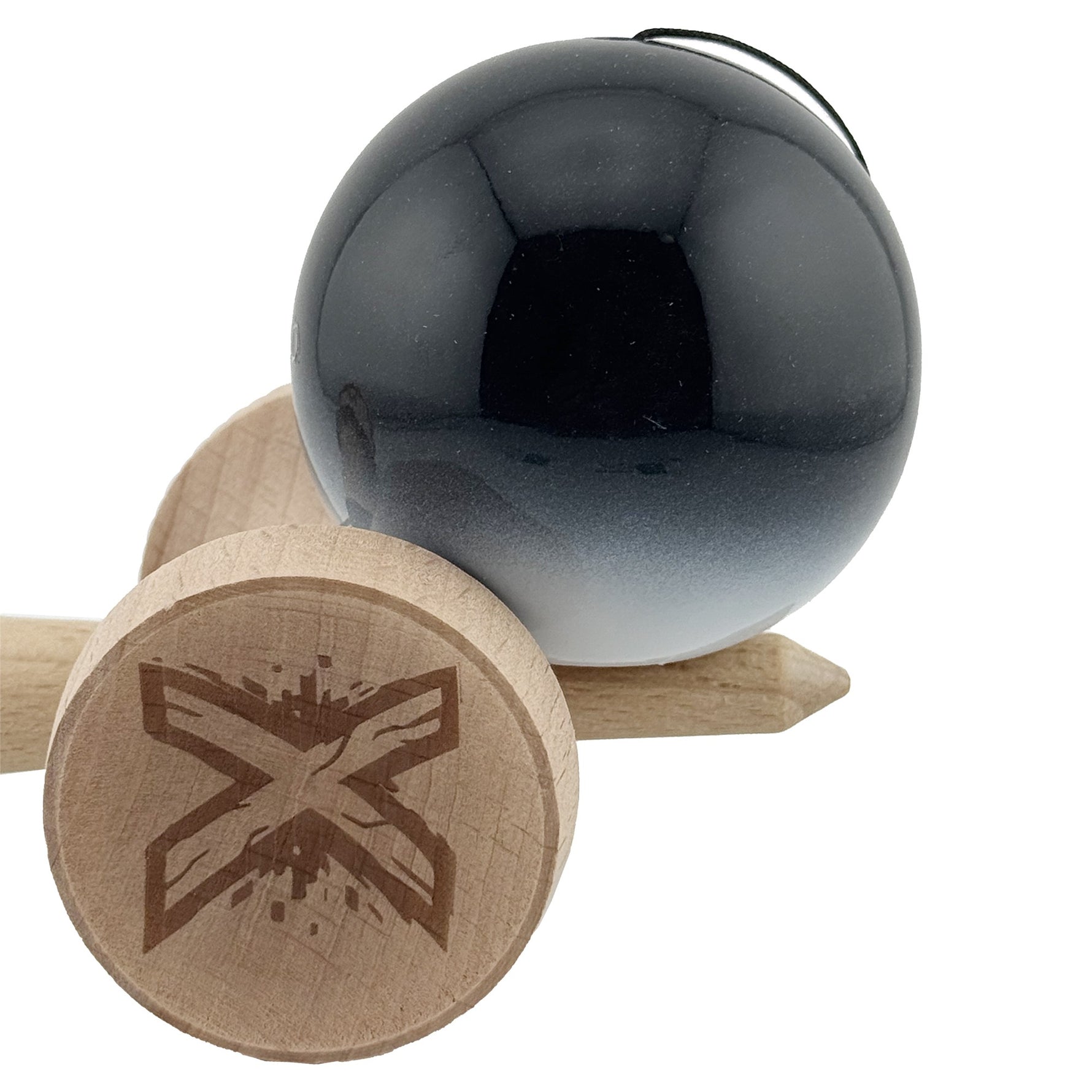 Kendama X Originala, Profesionala, Flippy, Super Sticky cu Cupe Mari KING SIZE V3, Gaura in Baza, Rulment Metalic, din