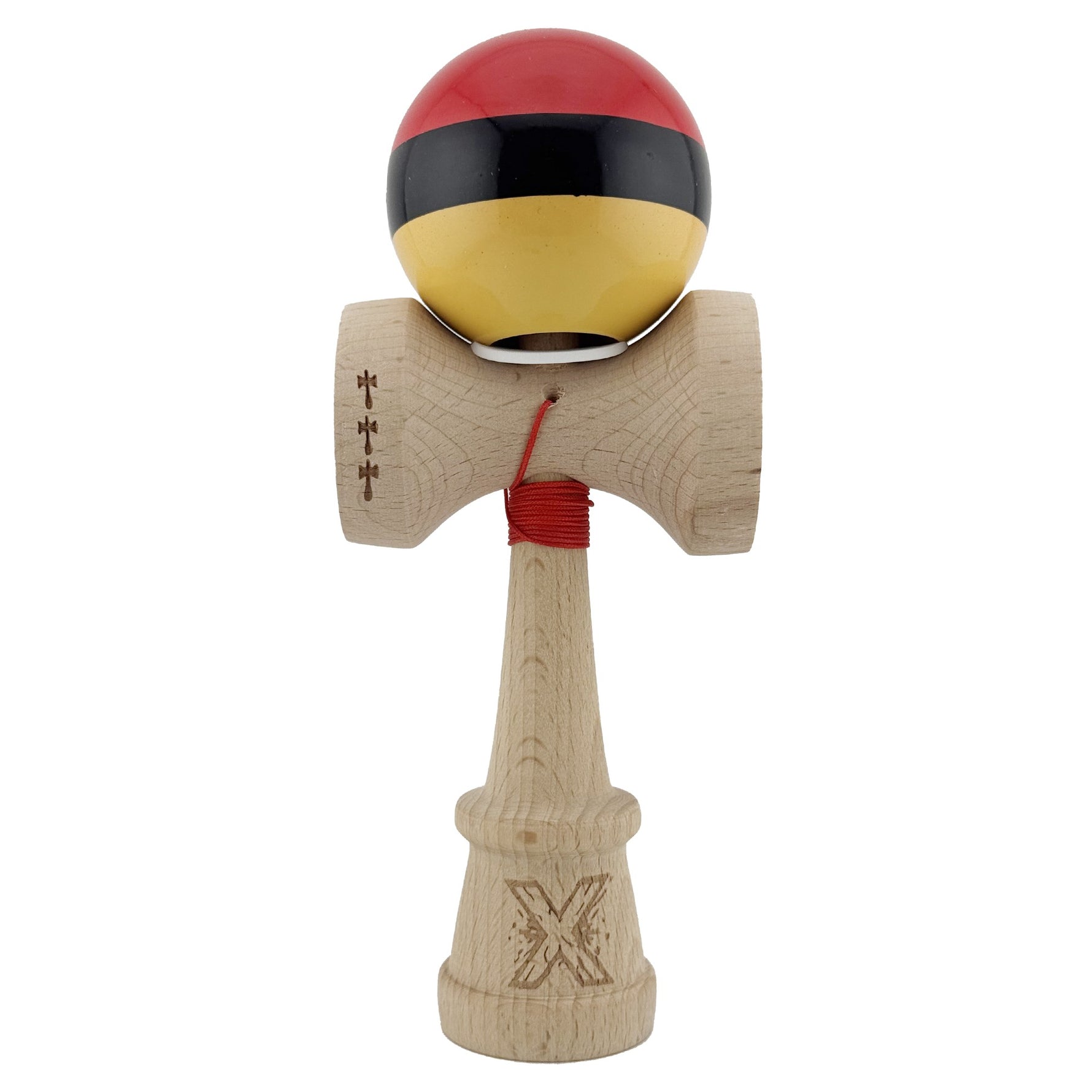 Kendama X Originala, Profesionala, Flippy, Super Sticky cu Cupe Mari KING SIZE V3, Gaura in Baza, Rulment Metalic, din