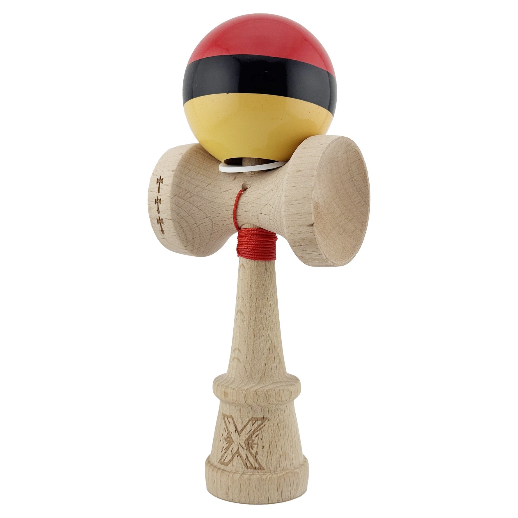 Kendama X Originala, Profesionala, Flippy, Super Sticky cu Cupe Mari KING SIZE V3, Gaura in Baza, Rulment Metalic, din
