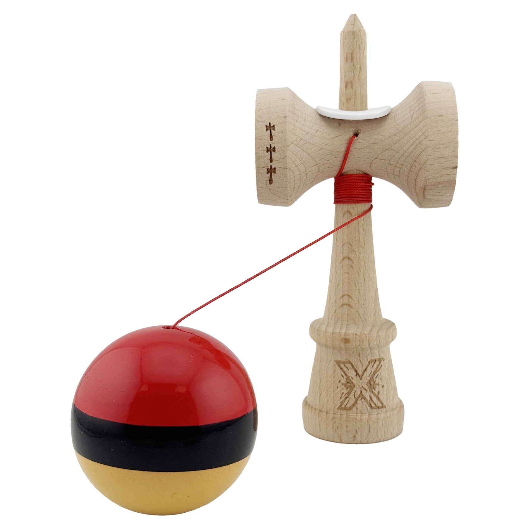 Kendama X Originala, Profesionala, Flippy, Super Sticky cu Cupe Mari KING SIZE V3, Gaura in Baza, Rulment Metalic, din
