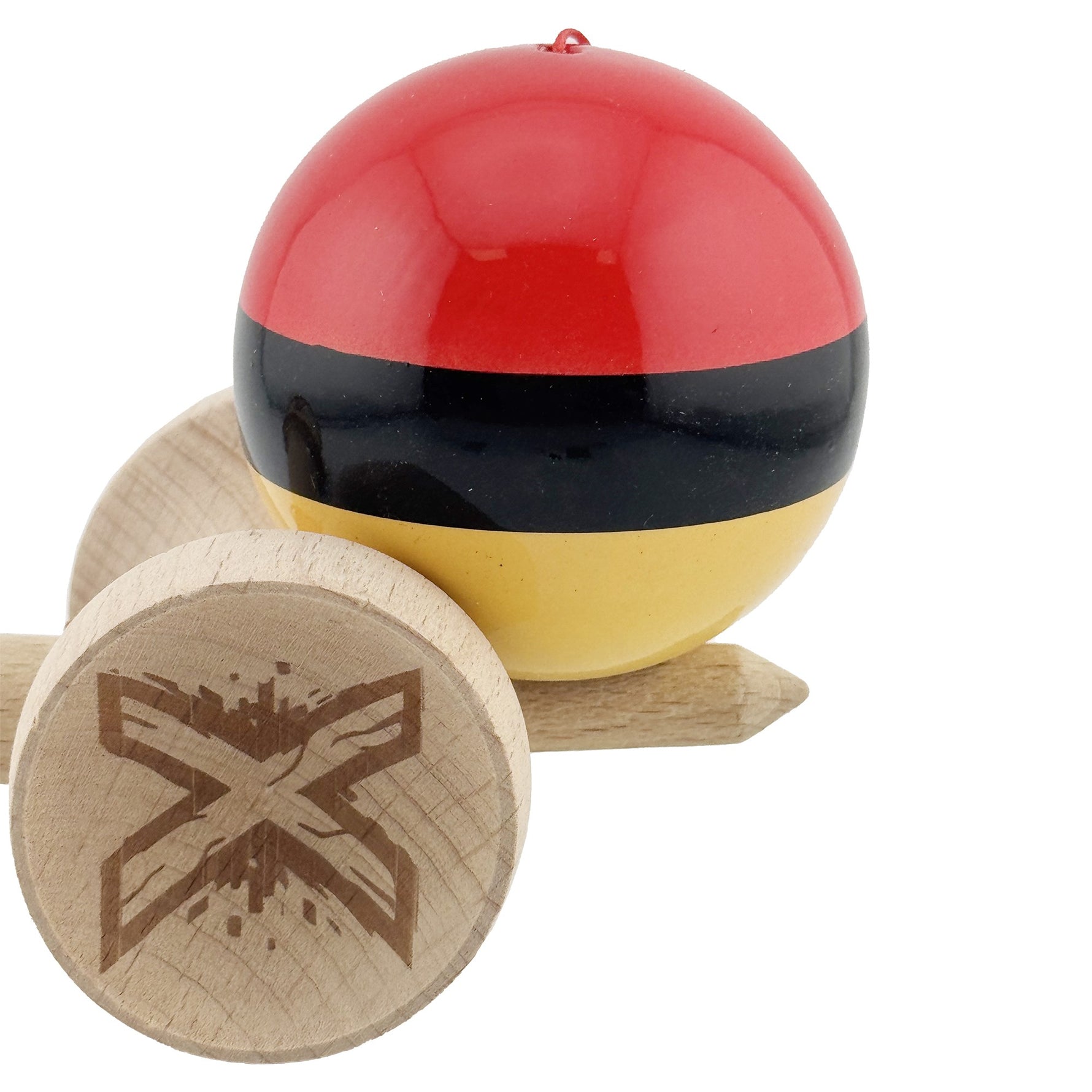 Kendama X Originala, Profesionala, Flippy, Super Sticky cu Cupe Mari KING SIZE V3, Gaura in Baza, Rulment Metalic, din
