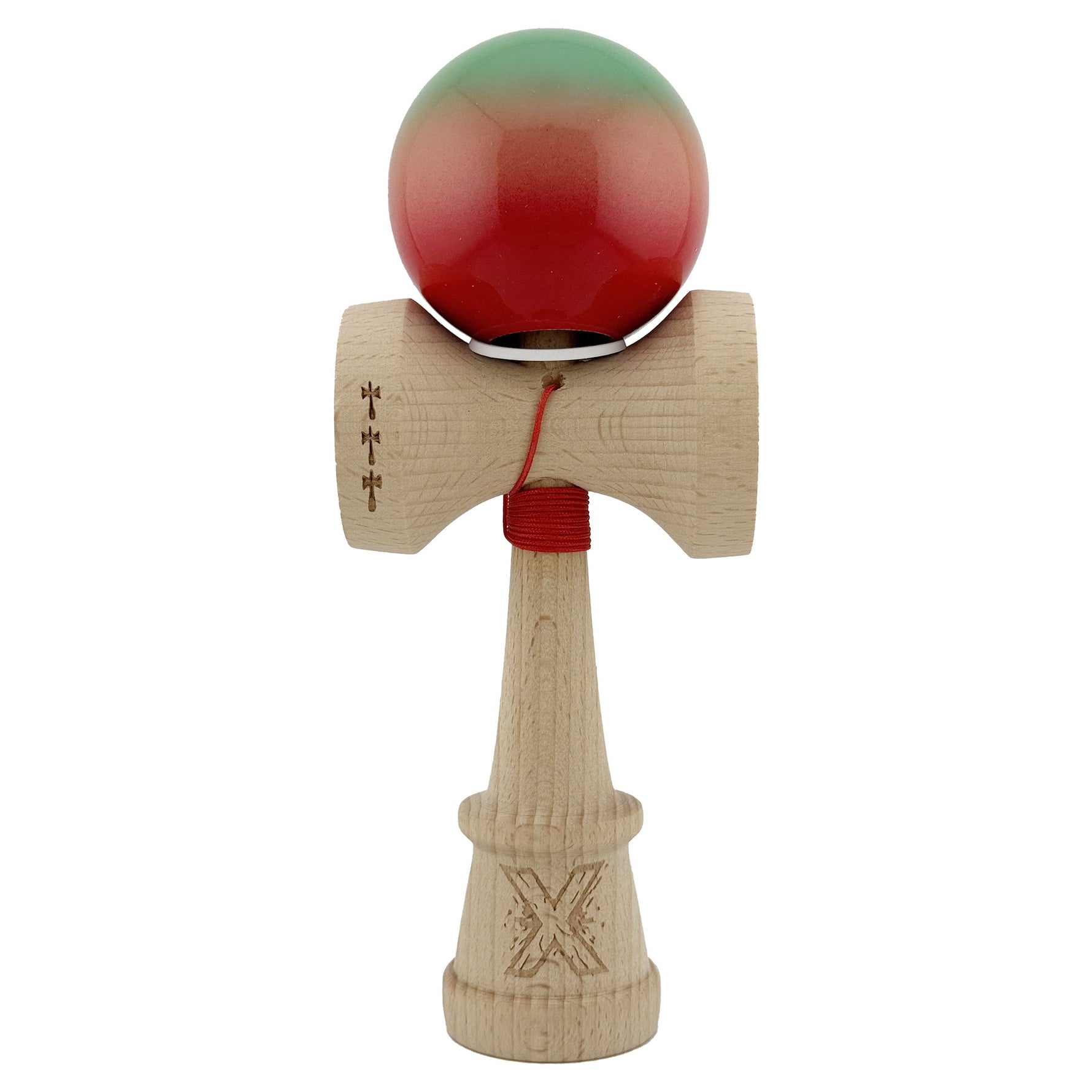 Kendama X Originala, Profesionala, Flippy, Super Sticky cu Cupe Mari KING SIZE V3, Gaura in Baza, Rulment Metalic, din