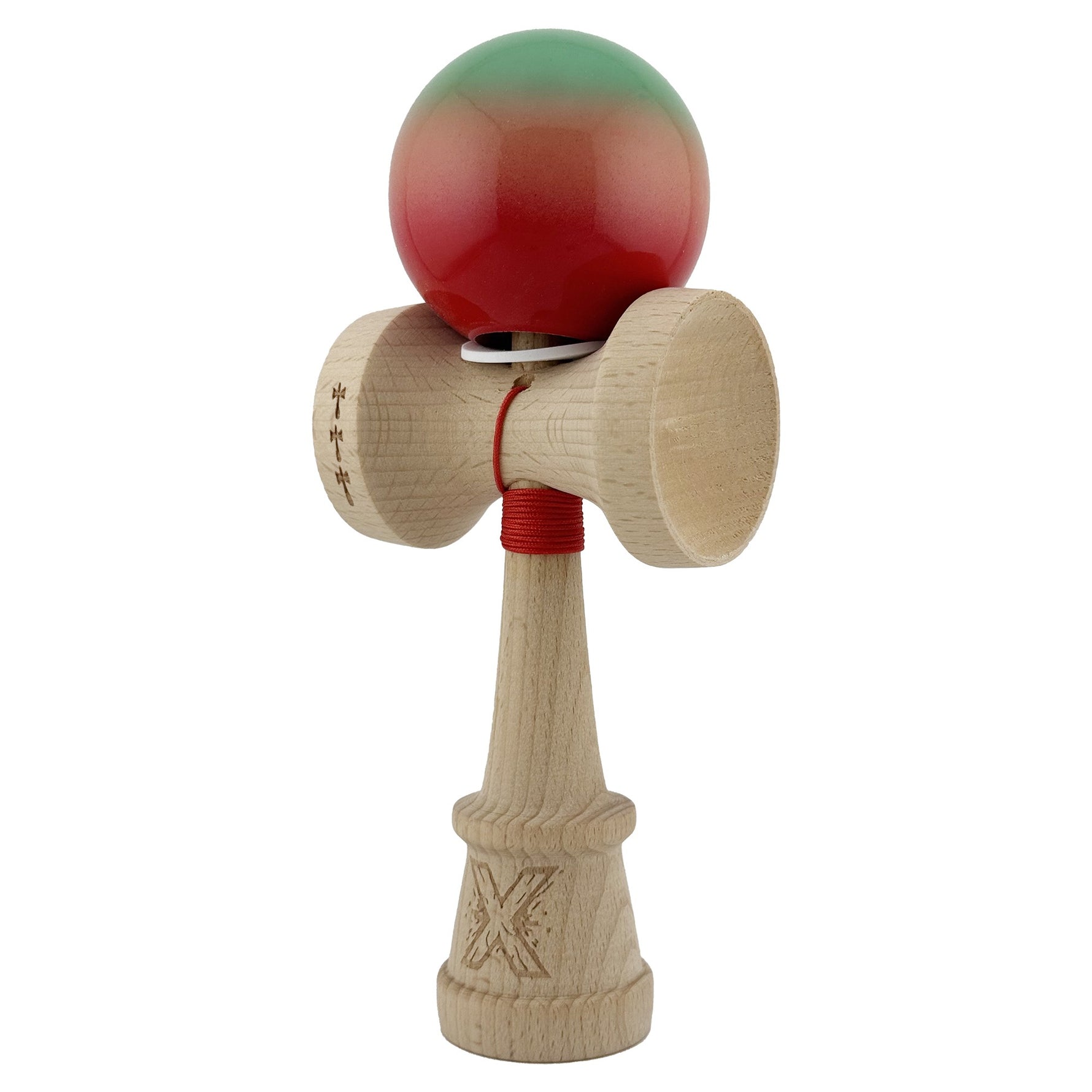Kendama X Originala, Profesionala, Flippy, Super Sticky cu Cupe Mari KING SIZE V3, Gaura in Baza, Rulment Metalic, din