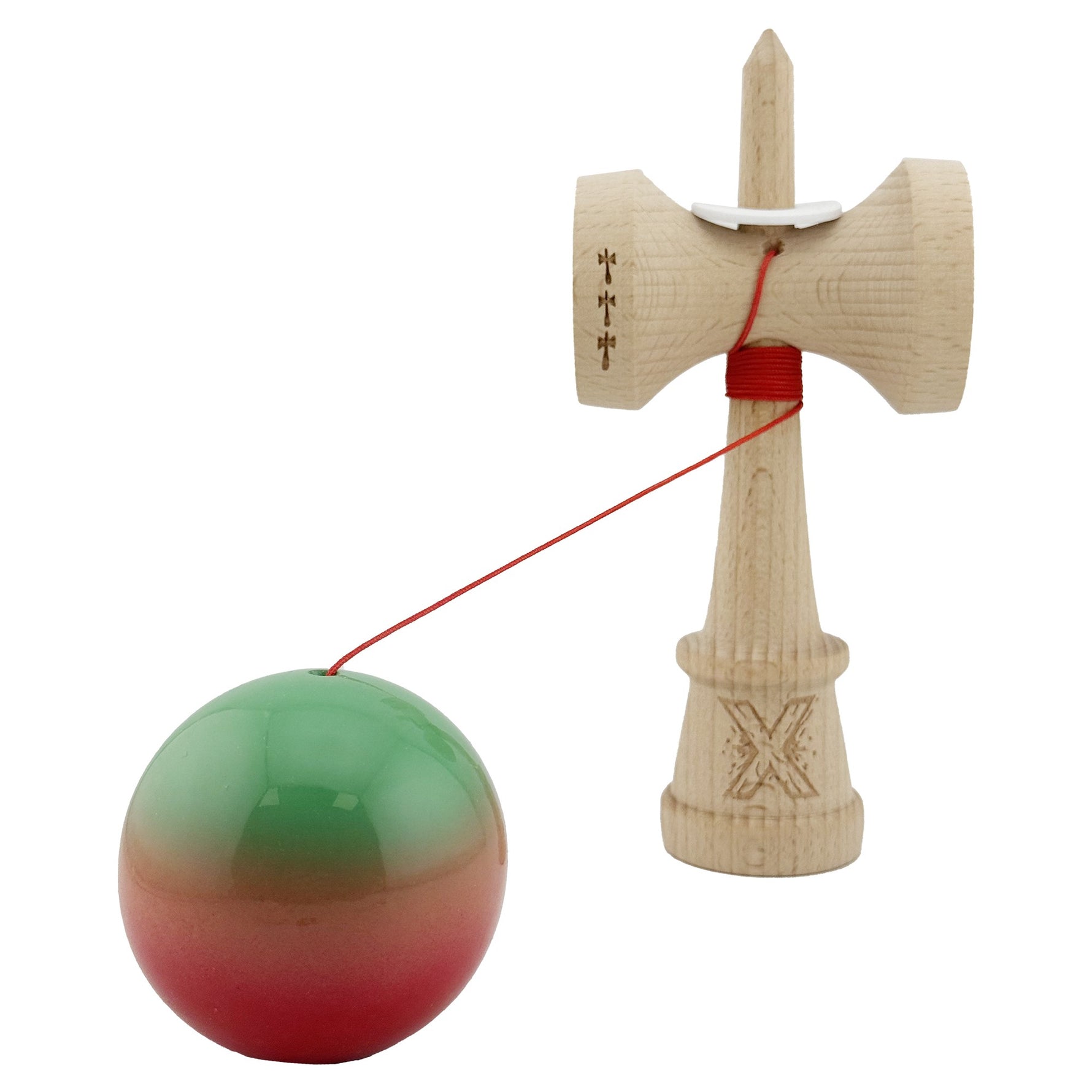 Kendama X Originala, Profesionala, Flippy, Super Sticky cu Cupe Mari KING SIZE V3, Gaura in Baza, Rulment Metalic, din