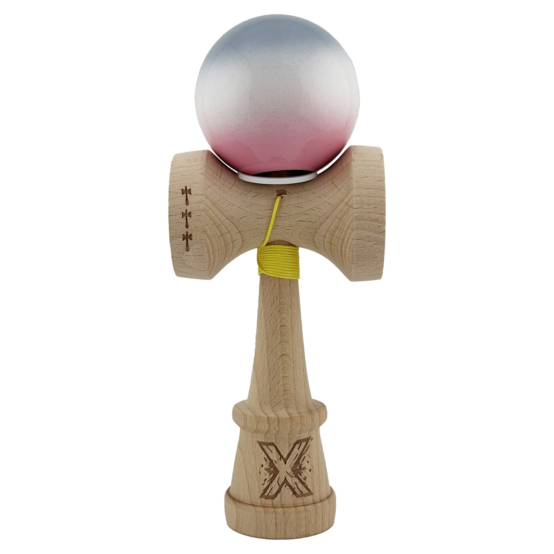 Kendama X Originala, Profesionala, Flippy, Super Sticky cu Cupe Mari KING SIZE V3, Gaura in Baza, Rulment Metalic, din