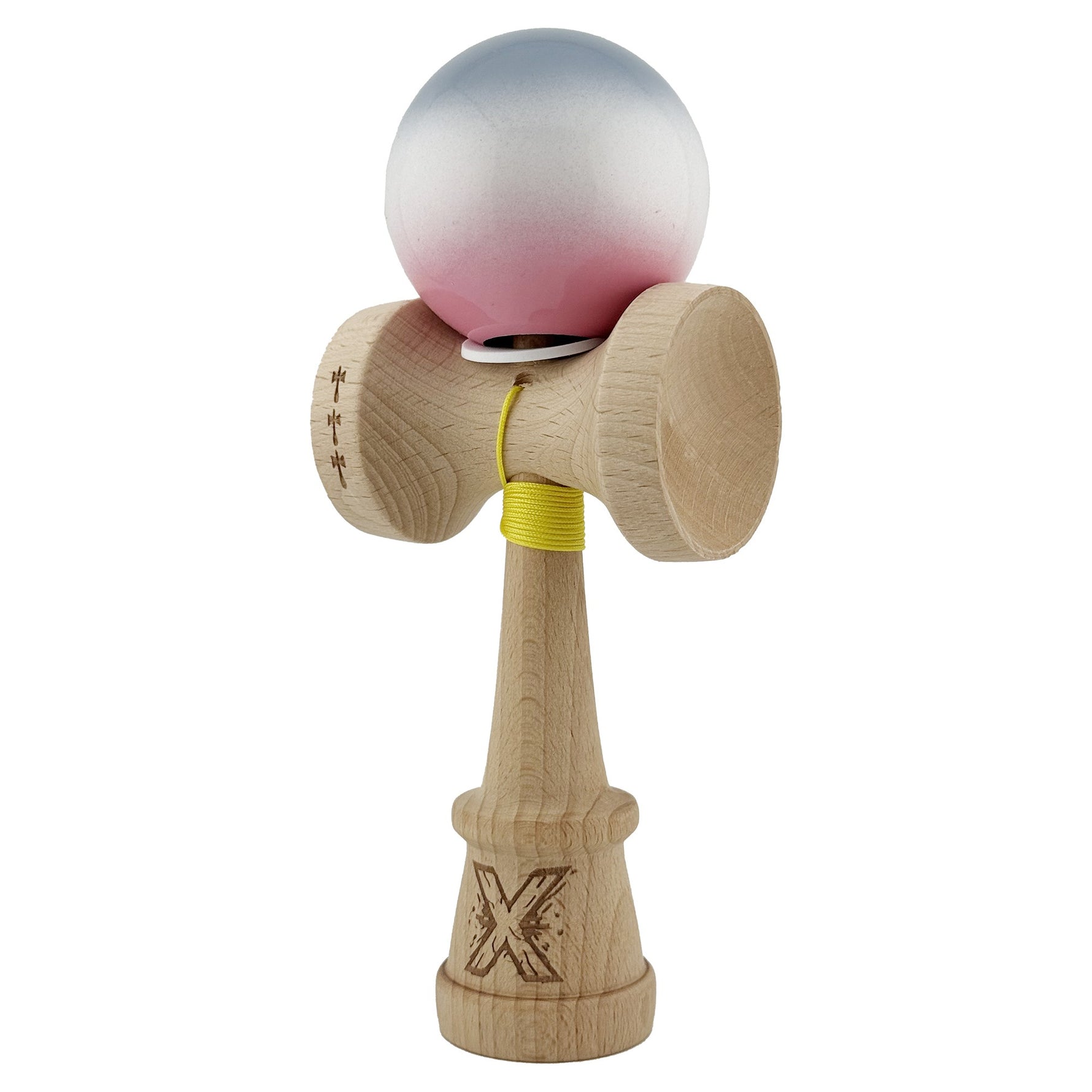 Kendama X Originala, Profesionala, Flippy, Super Sticky cu Cupe Mari KING SIZE V3, Gaura in Baza, Rulment Metalic, din