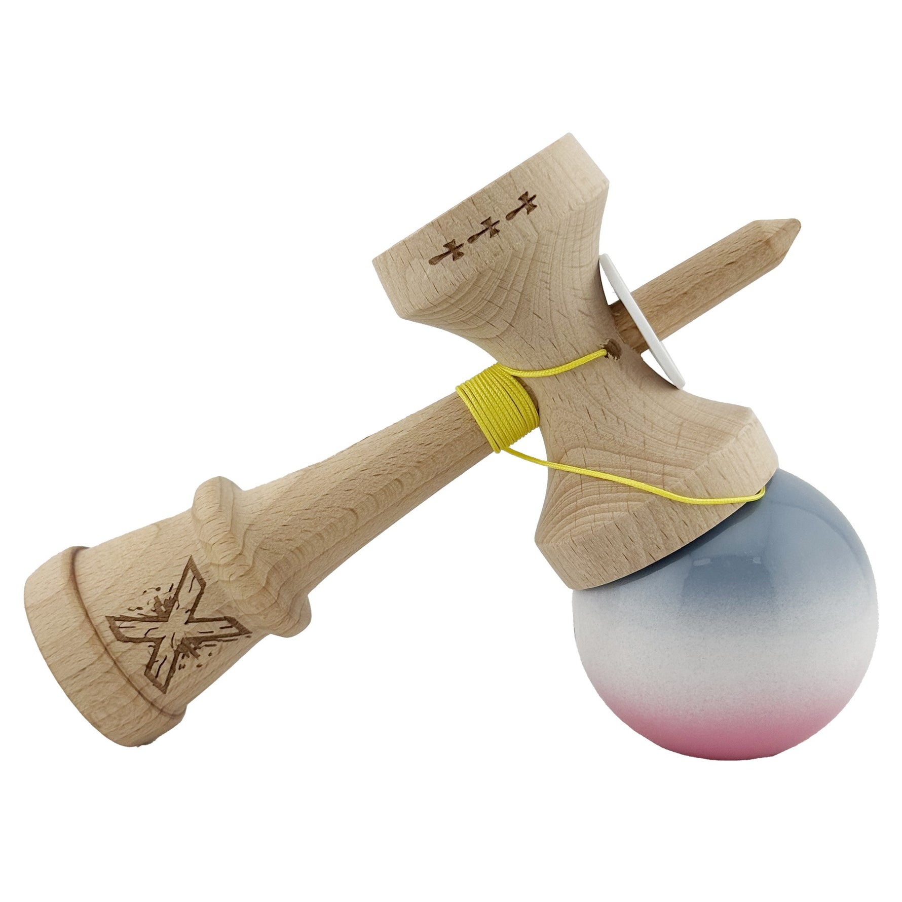 Kendama X Originala, Profesionala, Flippy, Super Sticky cu Cupe Mari KING SIZE V3, Gaura in Baza, Rulment Metalic, din