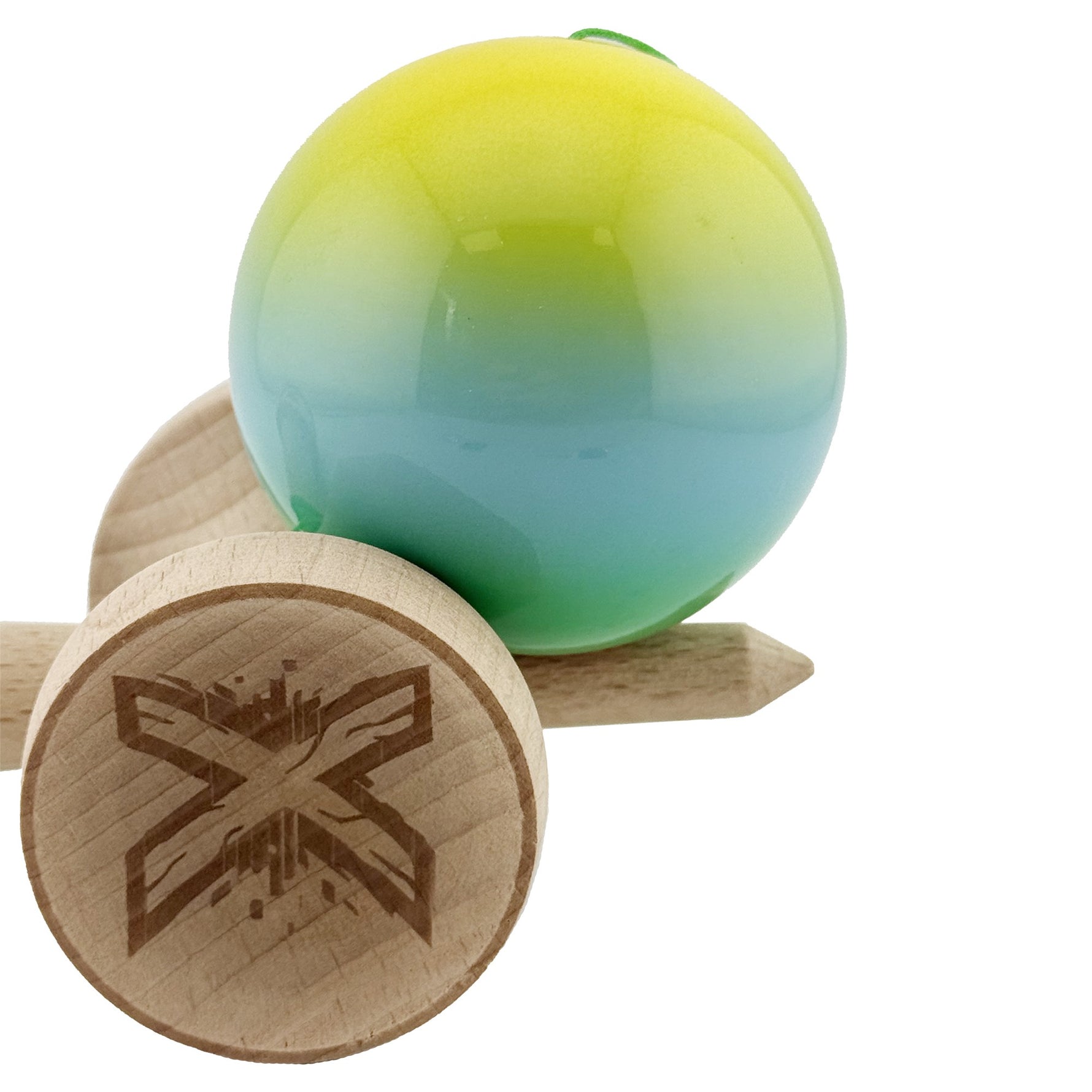 Kendama X Originala, Profesionala, Flippy, Super Sticky cu Cupe Mari KING SIZE V3, Gaura in Baza, Rulment Metalic, din