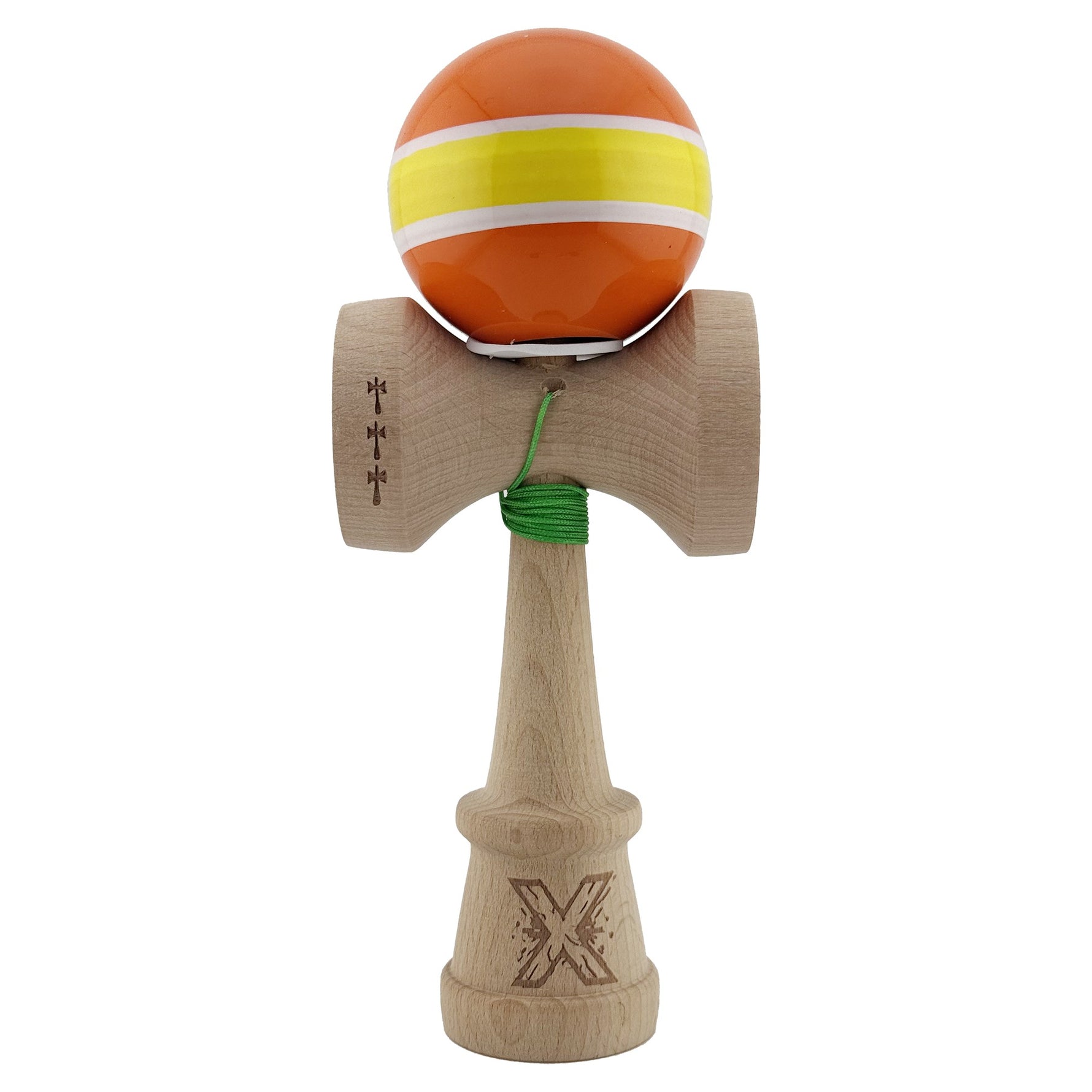 Kendama X Originala, Profesionala, Flippy, Super Sticky cu Cupe Mari KING SIZE V3, Gaura in Baza, Rulment Metalic, din