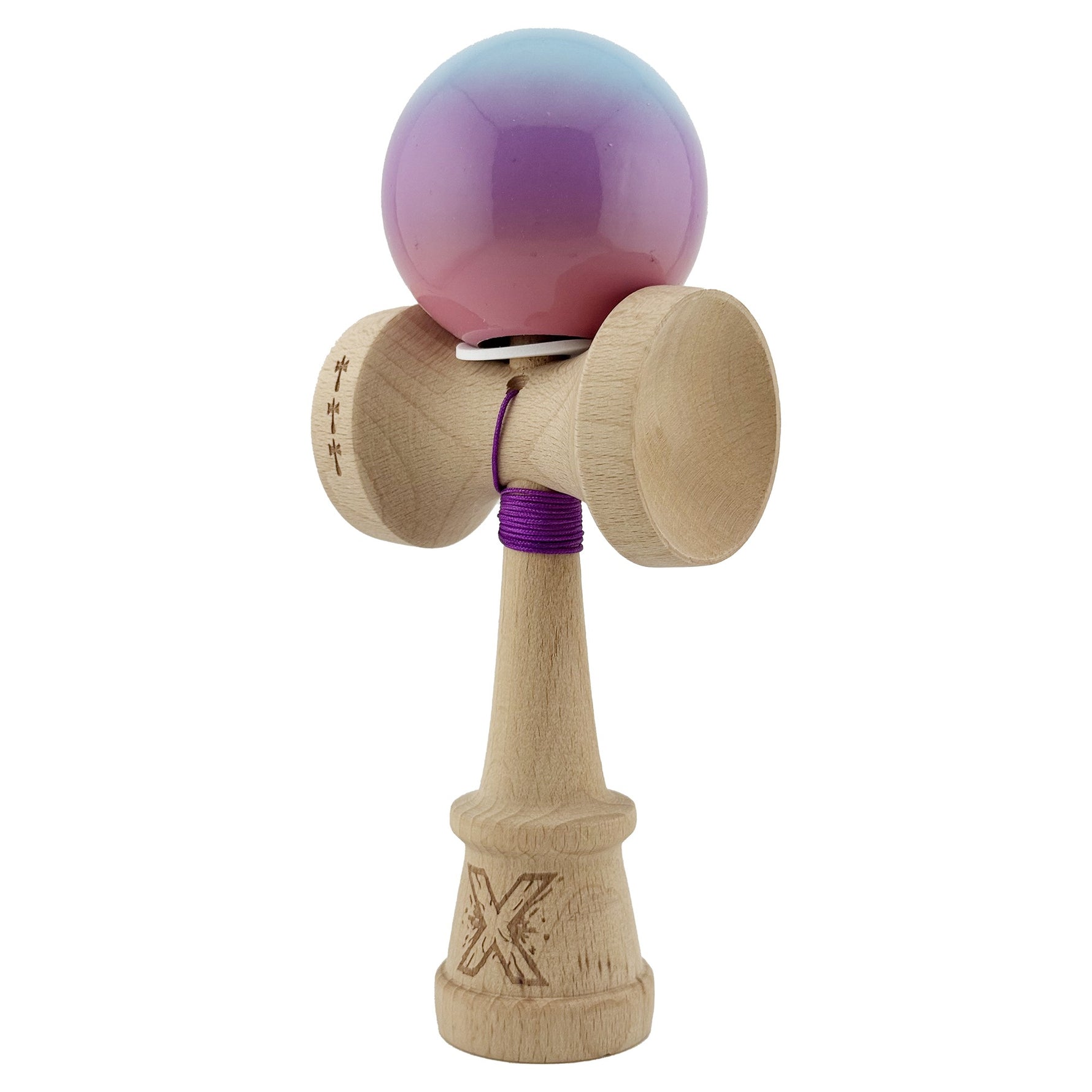 Kendama X Originala, Profesionala, Flippy, Super Sticky cu Cupe Mari KING SIZE V3, Gaura in Baza, Rulment Metalic, din