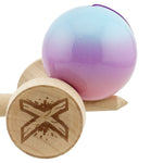 Kendama X Originala, Profesionala, Flippy, Super Sticky cu Cupe Mari KING SIZE V3, Gaura in Baza, Rulment Metalic, din