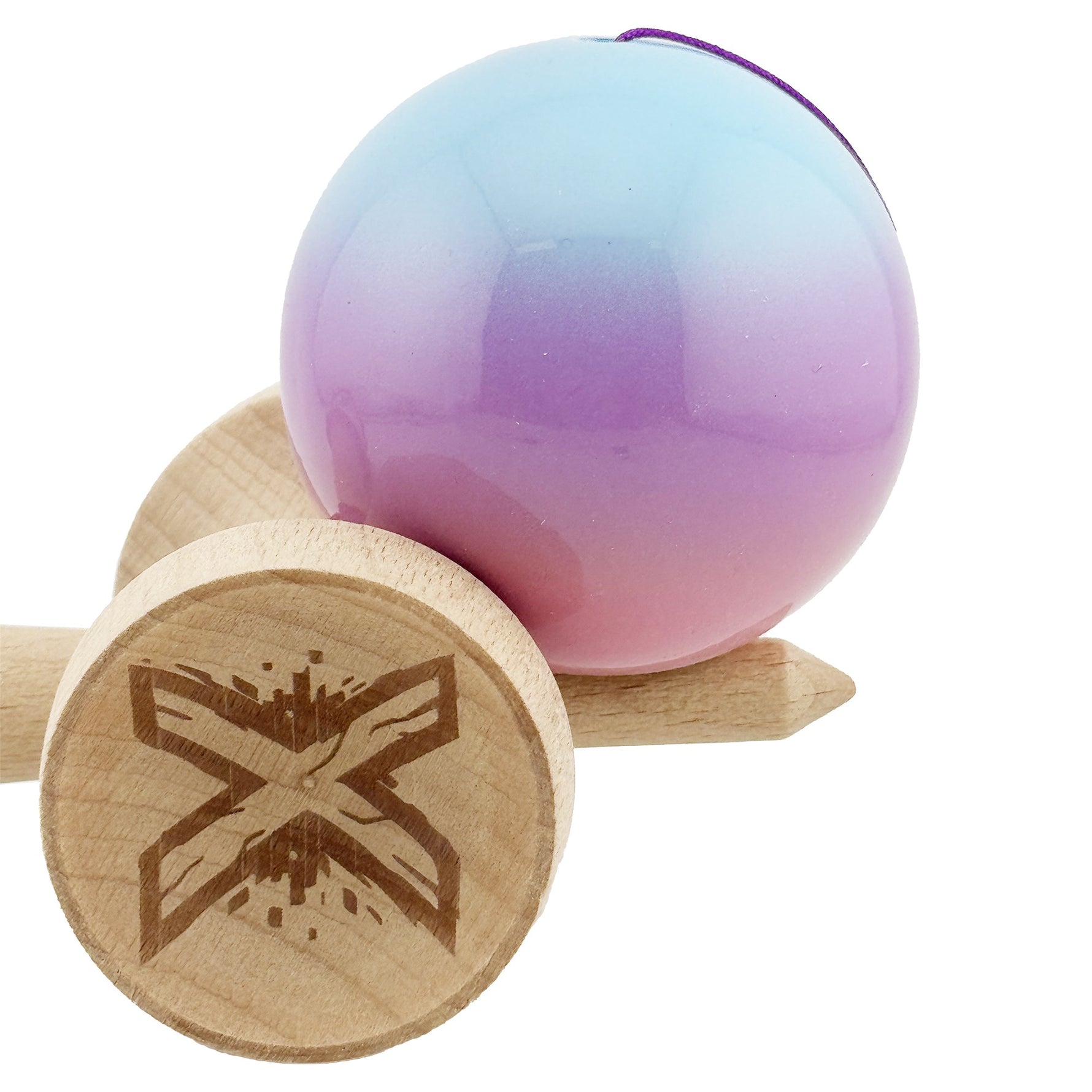 Kendama X Originala, Profesionala, Flippy, Super Sticky cu Cupe Mari KING SIZE V3, Gaura in Baza, Rulment Metalic, din
